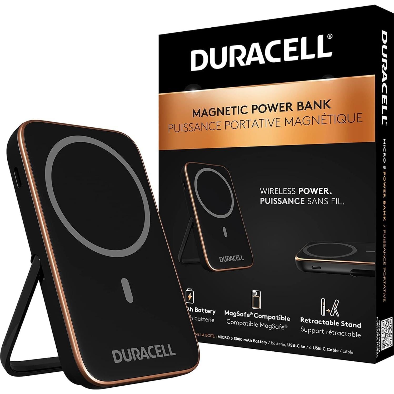 Batería Portátil Duracell Micro 5 | 5000mAh | Carga Inalámbrica