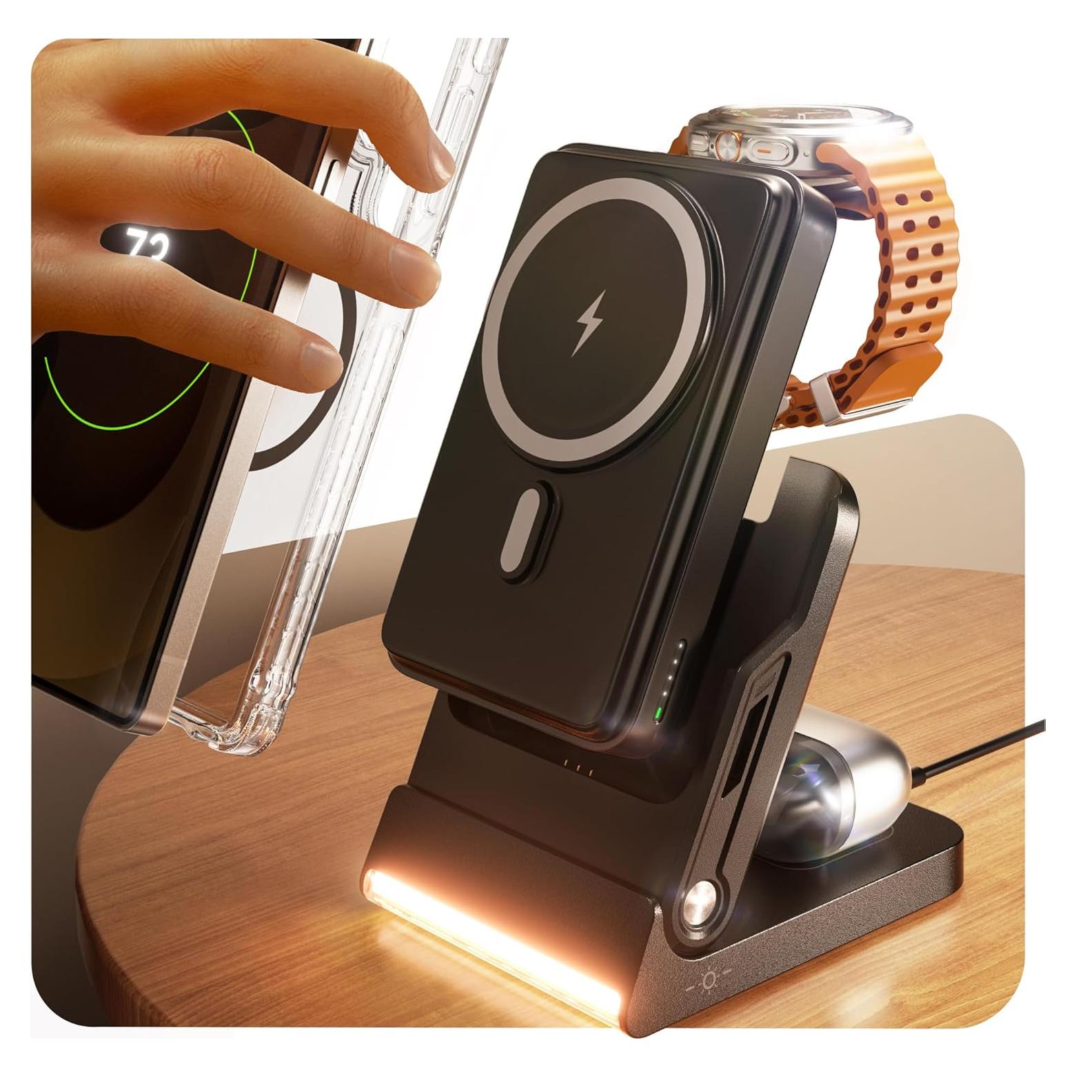 Estación de Carga Inalámbrica 5 en 1 DONGGUAN 10000mAh Negra