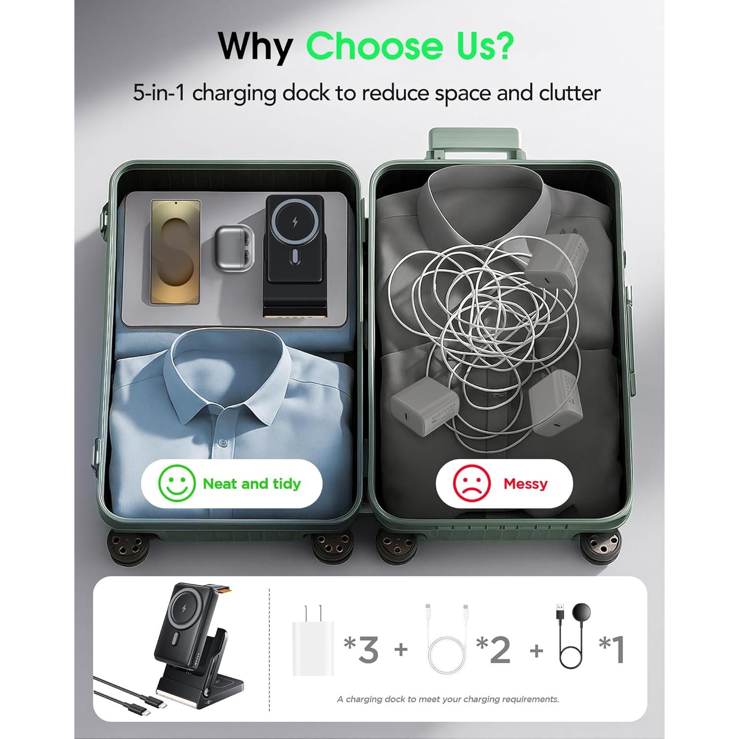 Estación de Carga Inalámbrica 5 en 1 DONGGUAN 10000mAh Negra