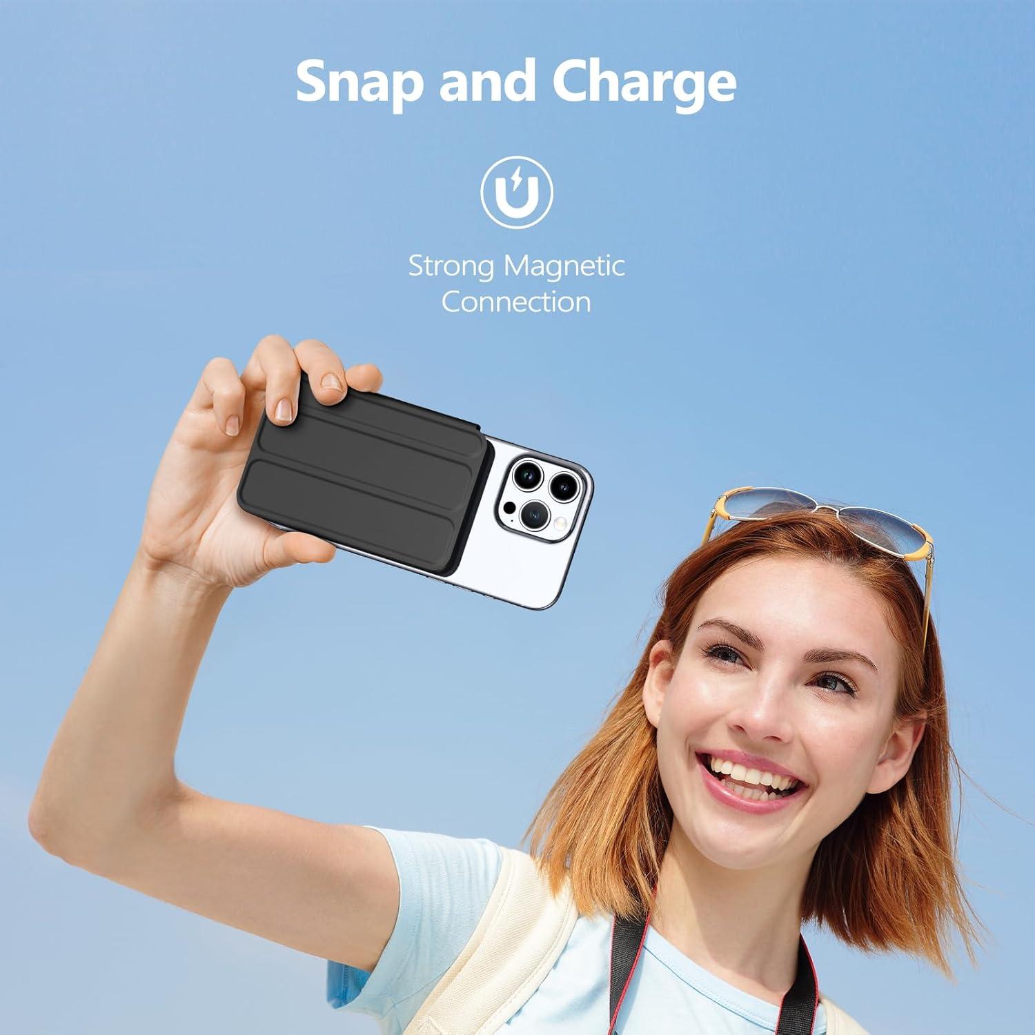 Reloj de Alarma Digital ANJANK 6000mAh Cargador Inalámbrico