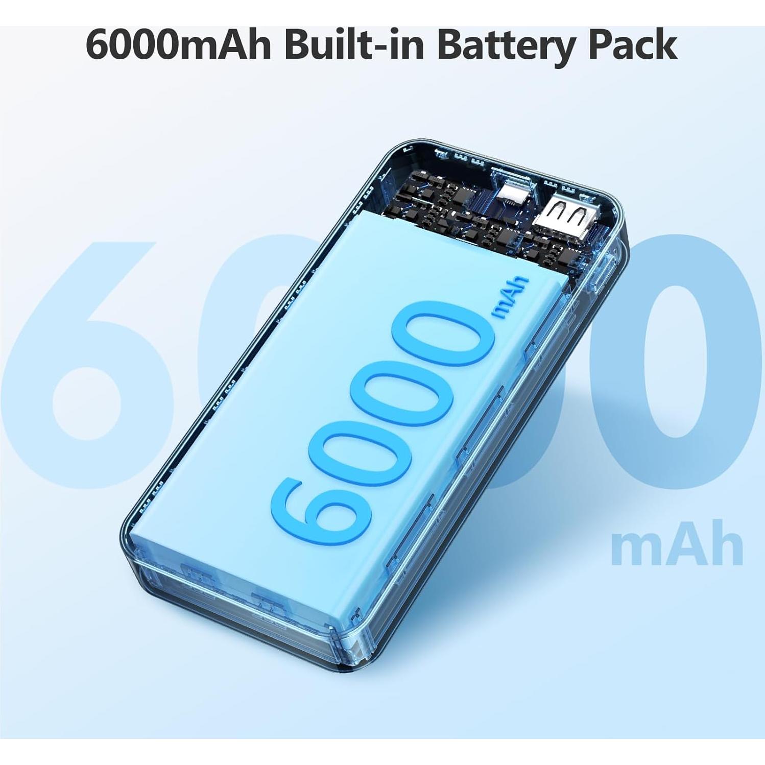 Reloj de Alarma Digital ANJANK 6000mAh Cargador Inalámbrico