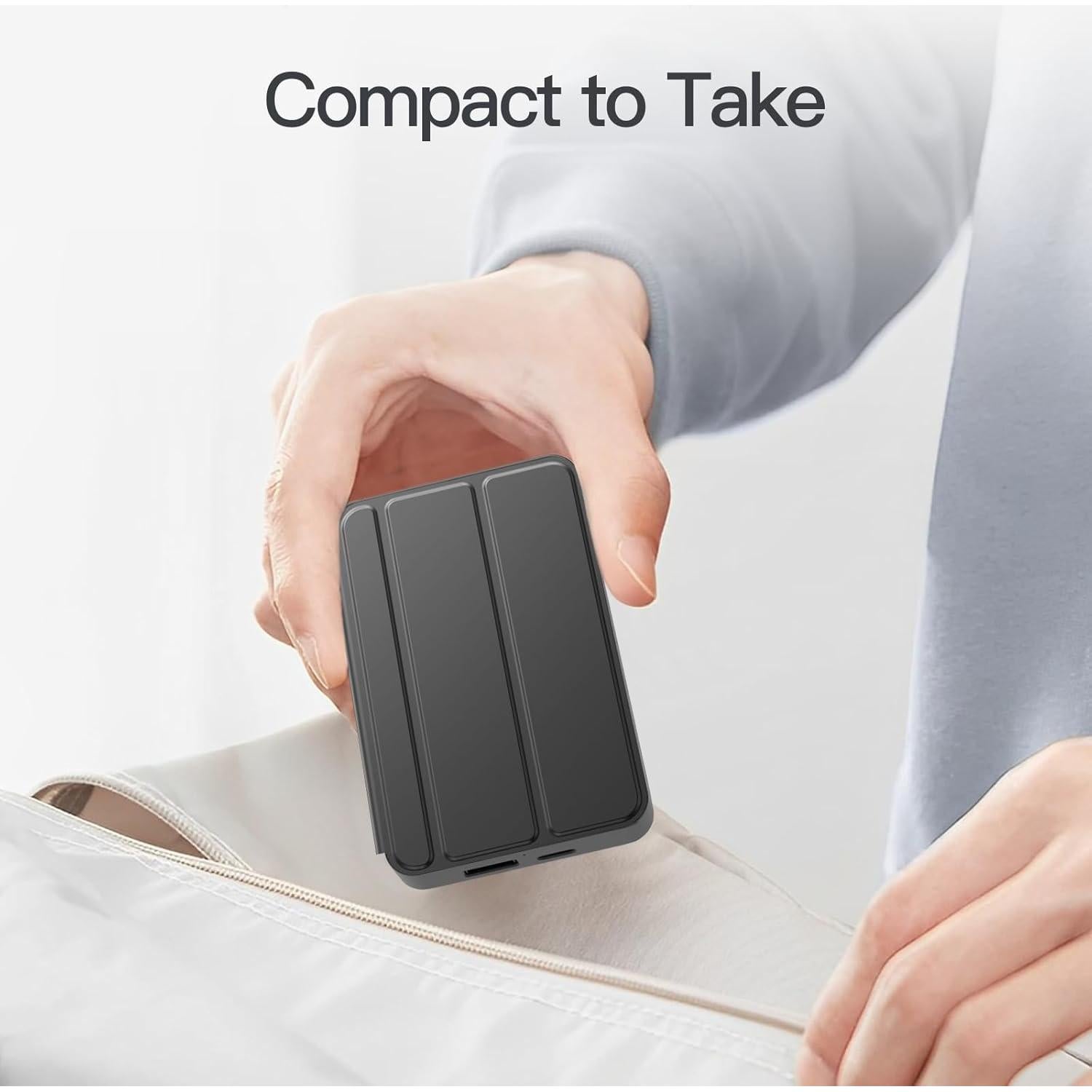 Reloj de Alarma Digital ANJANK 6000mAh Cargador Inalámbrico