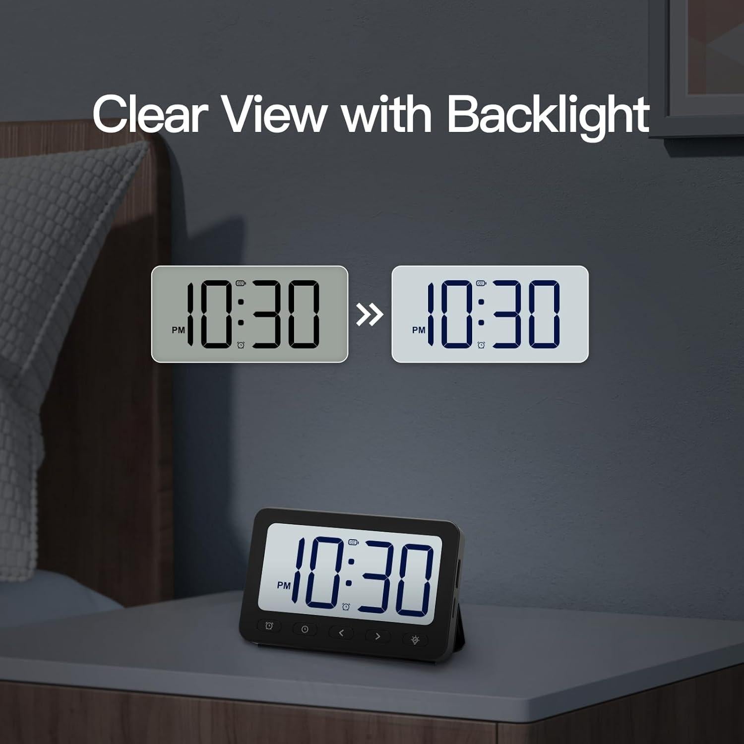 Reloj de Alarma Digital ANJANK 6000mAh Cargador Inalámbrico