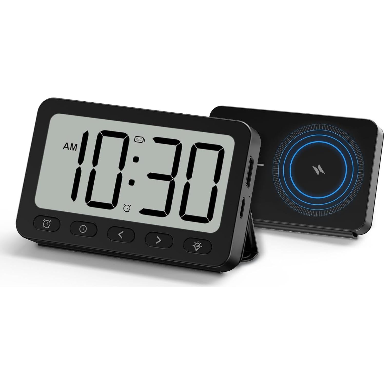 Reloj de Alarma Digital ANJANK 6000mAh Cargador Inalámbrico