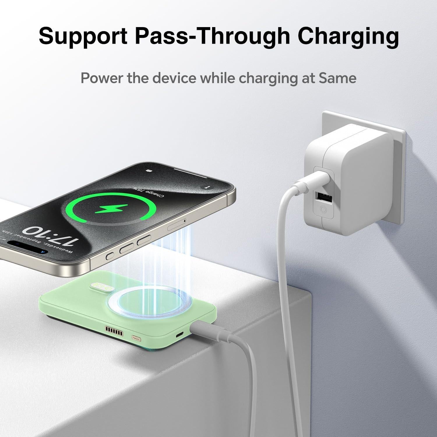 Banco de Poder Magnético KICUEI 11000mAh Carga Rápida USB-C