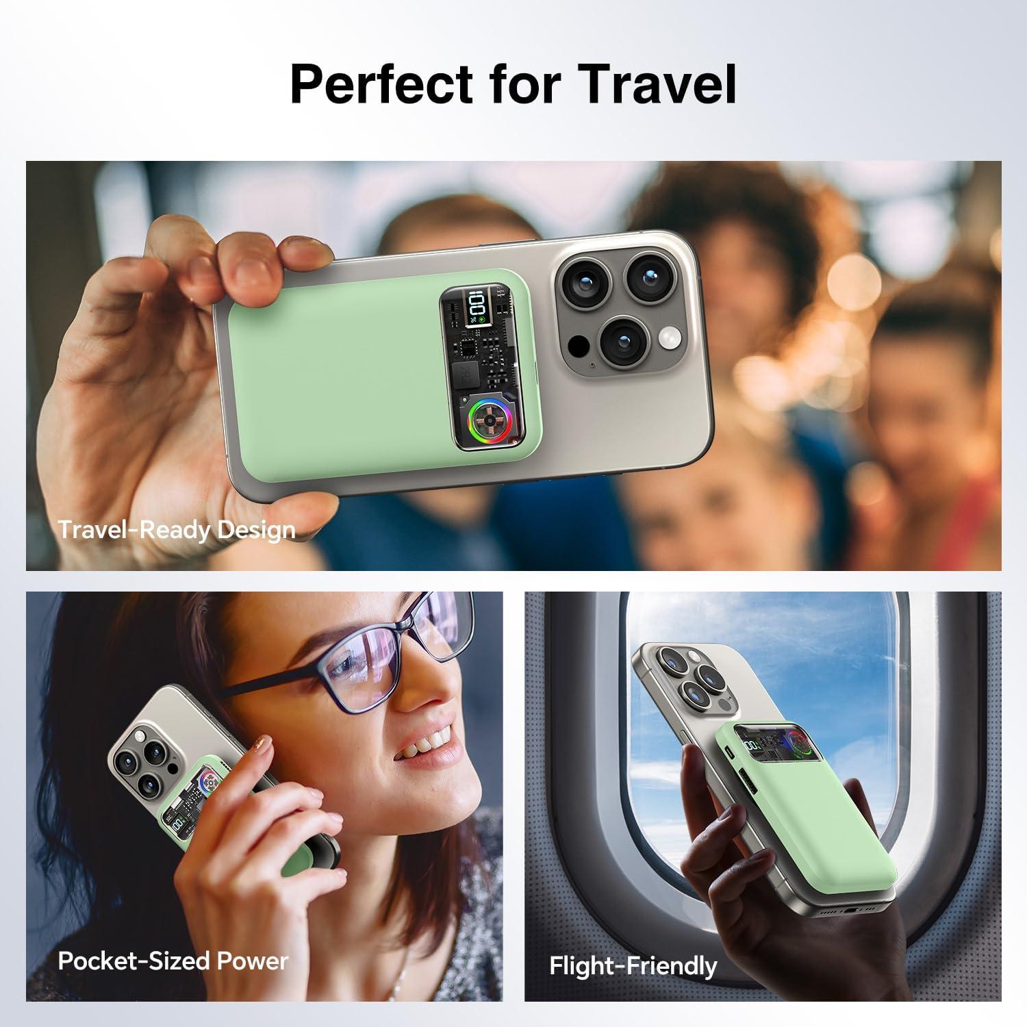 Banco de Poder Magnético KICUEI 11000mAh Carga Rápida USB-C