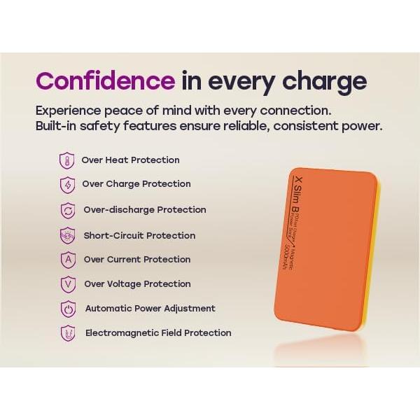 Batería Portátil Inalámbrica X Slim B 5000 mAh Carga Rápida