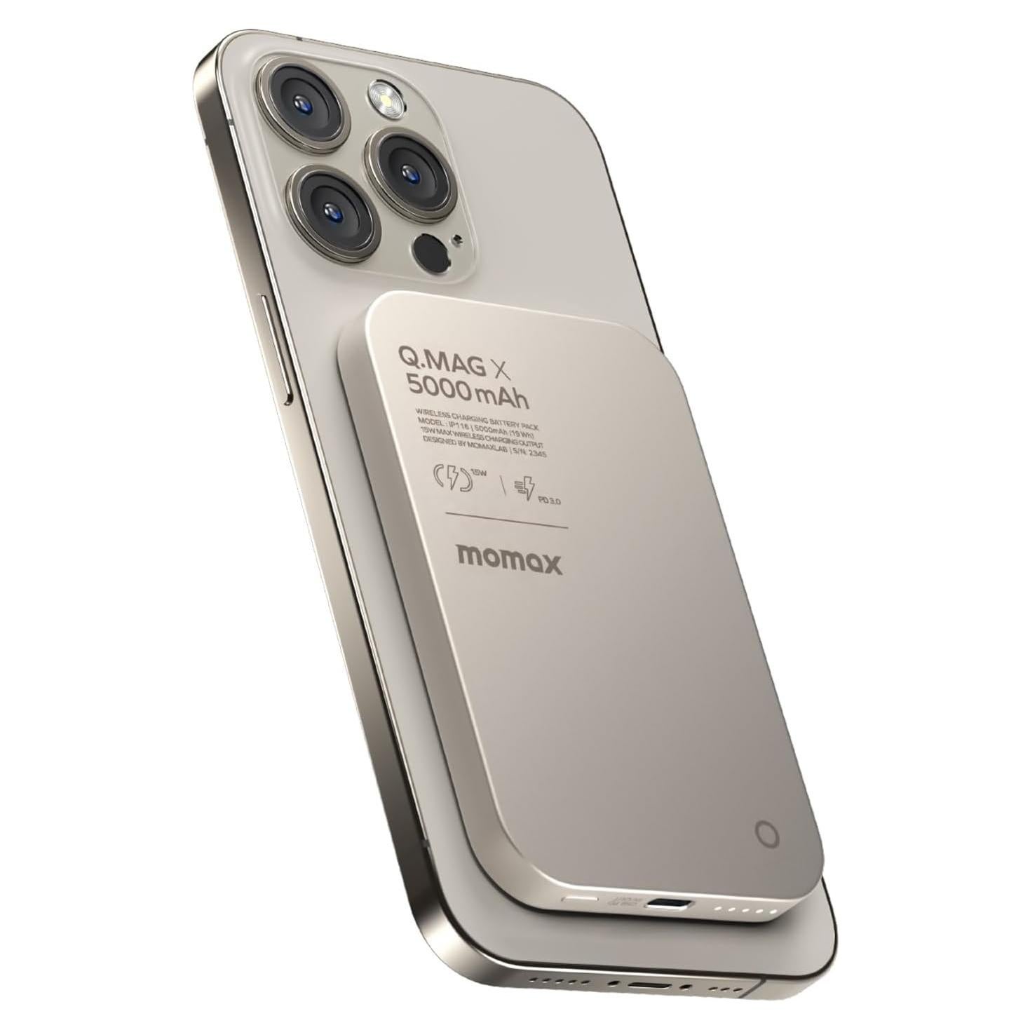 Batería Portátil Magnética MOMAX 5000mAh Carga Rápida 20W