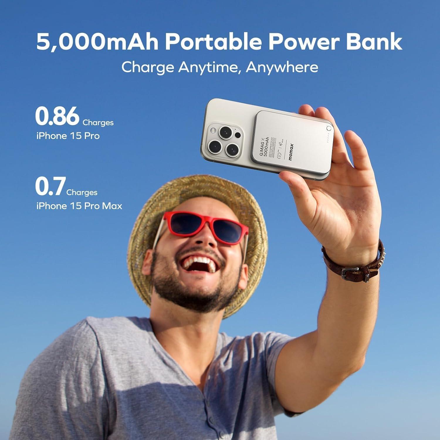 Batería Portátil Magnética MOMAX 5000mAh Carga Rápida 20W