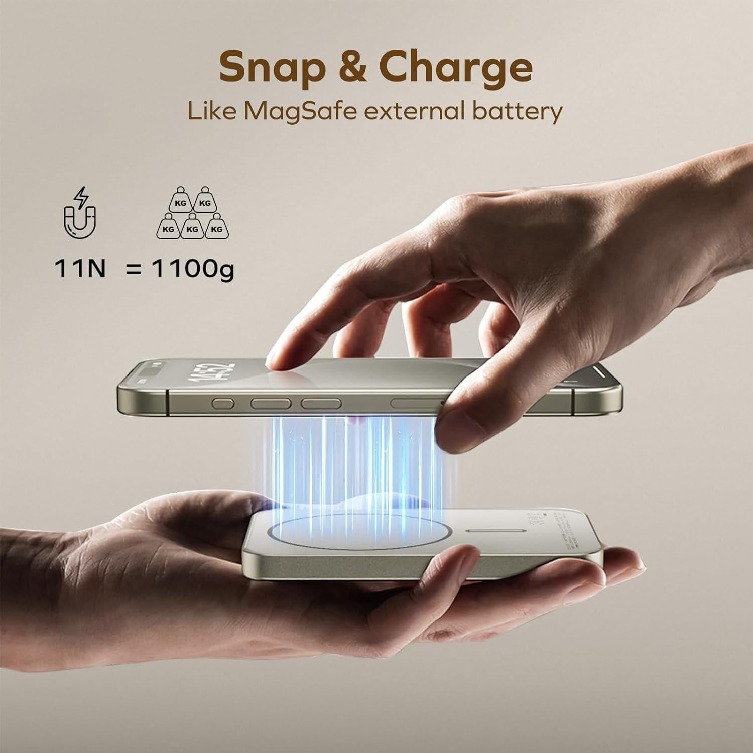 Batería Portátil Magnética MOMAX 5000mAh Carga Rápida 20W
