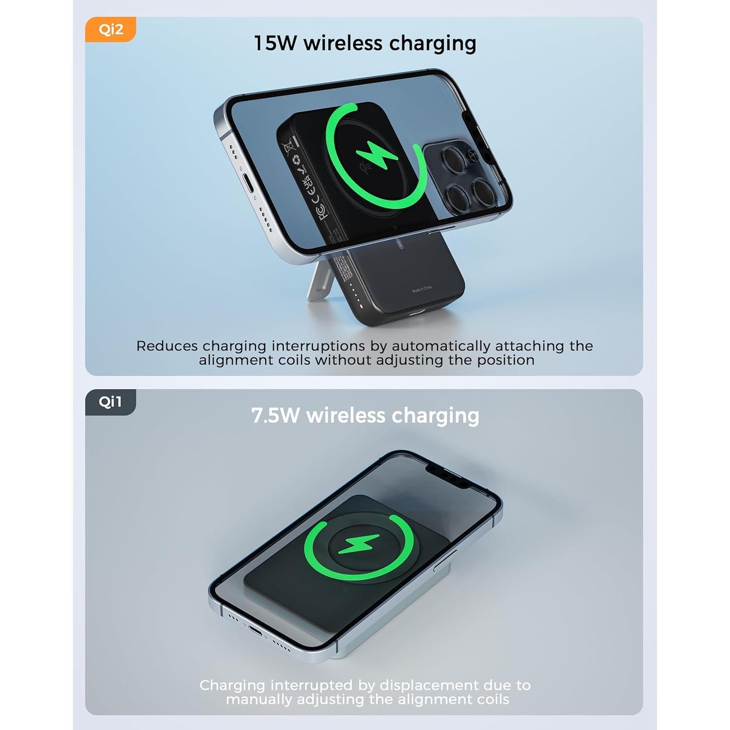 Cargador Portátil Magnético TESSAN 10,000mAh Qi2 Carga Rápida