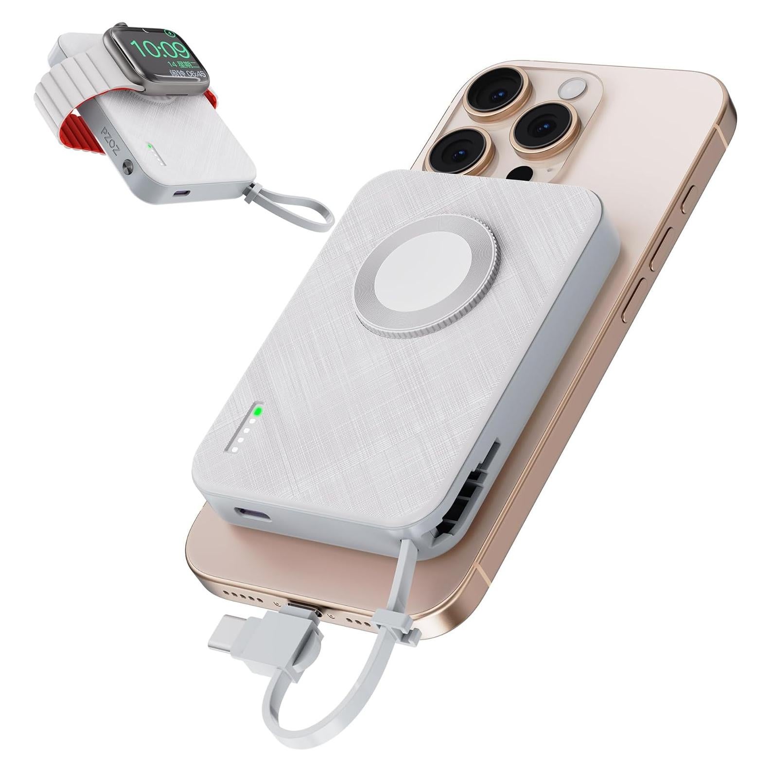 Banco de Poder PZOZ 5000mAh Carga Rápida para Apple Watch