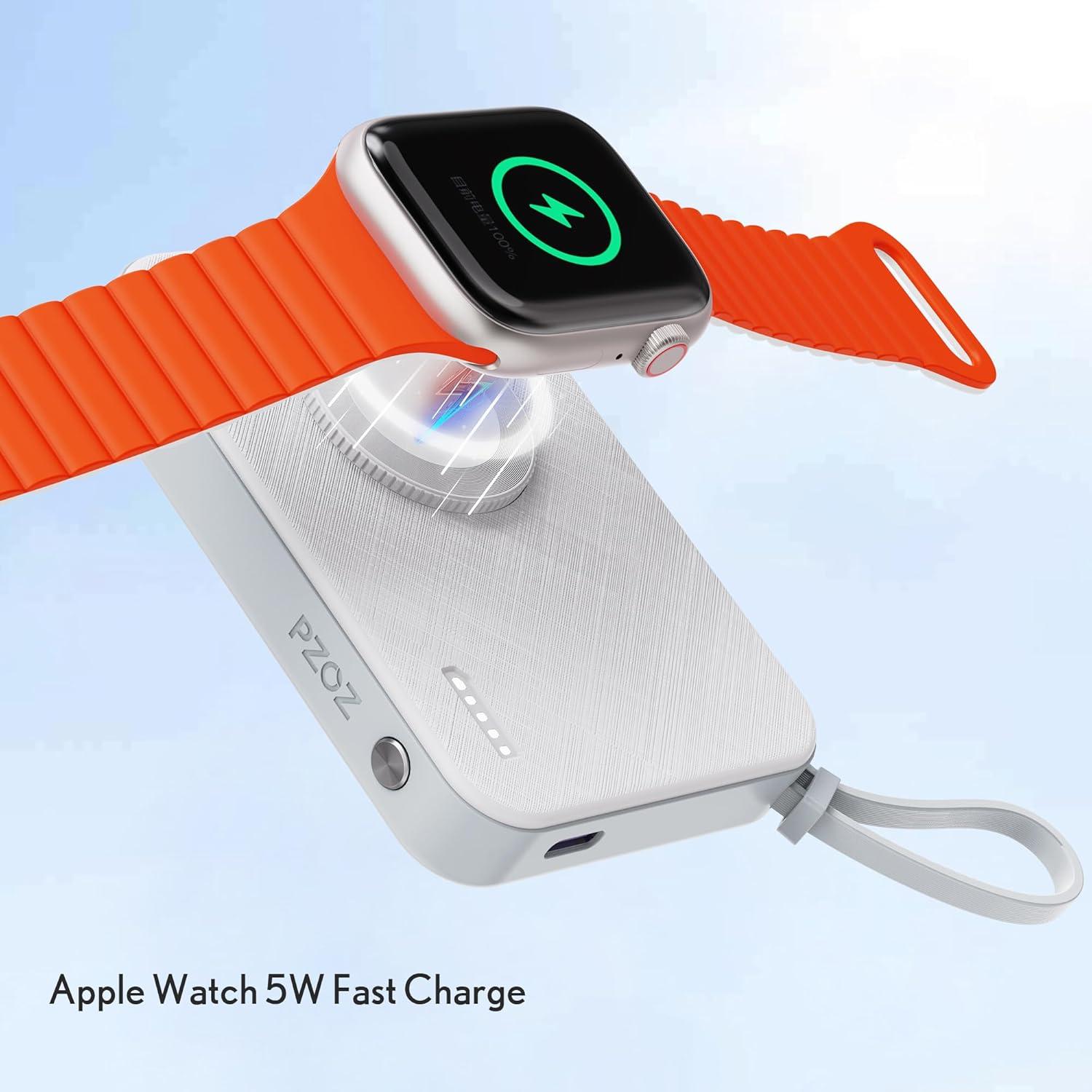 Banco de Poder PZOZ 5000mAh Carga Rápida para Apple Watch