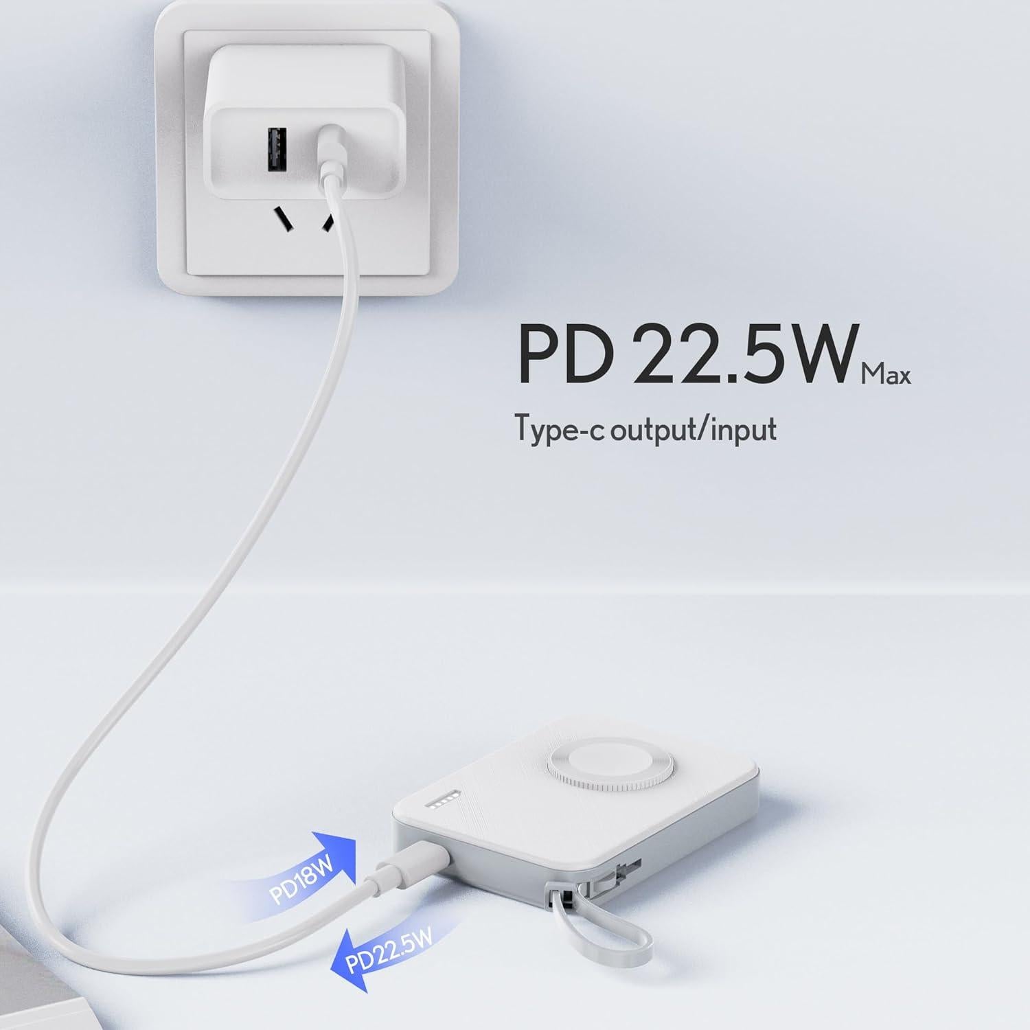 Banco de Poder PZOZ 5000mAh Carga Rápida para Apple Watch