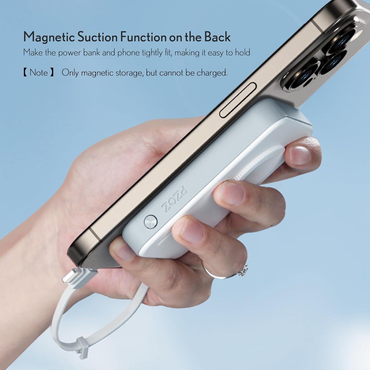 Banco de Poder PZOZ 5000mAh Carga Rápida para Apple Watch