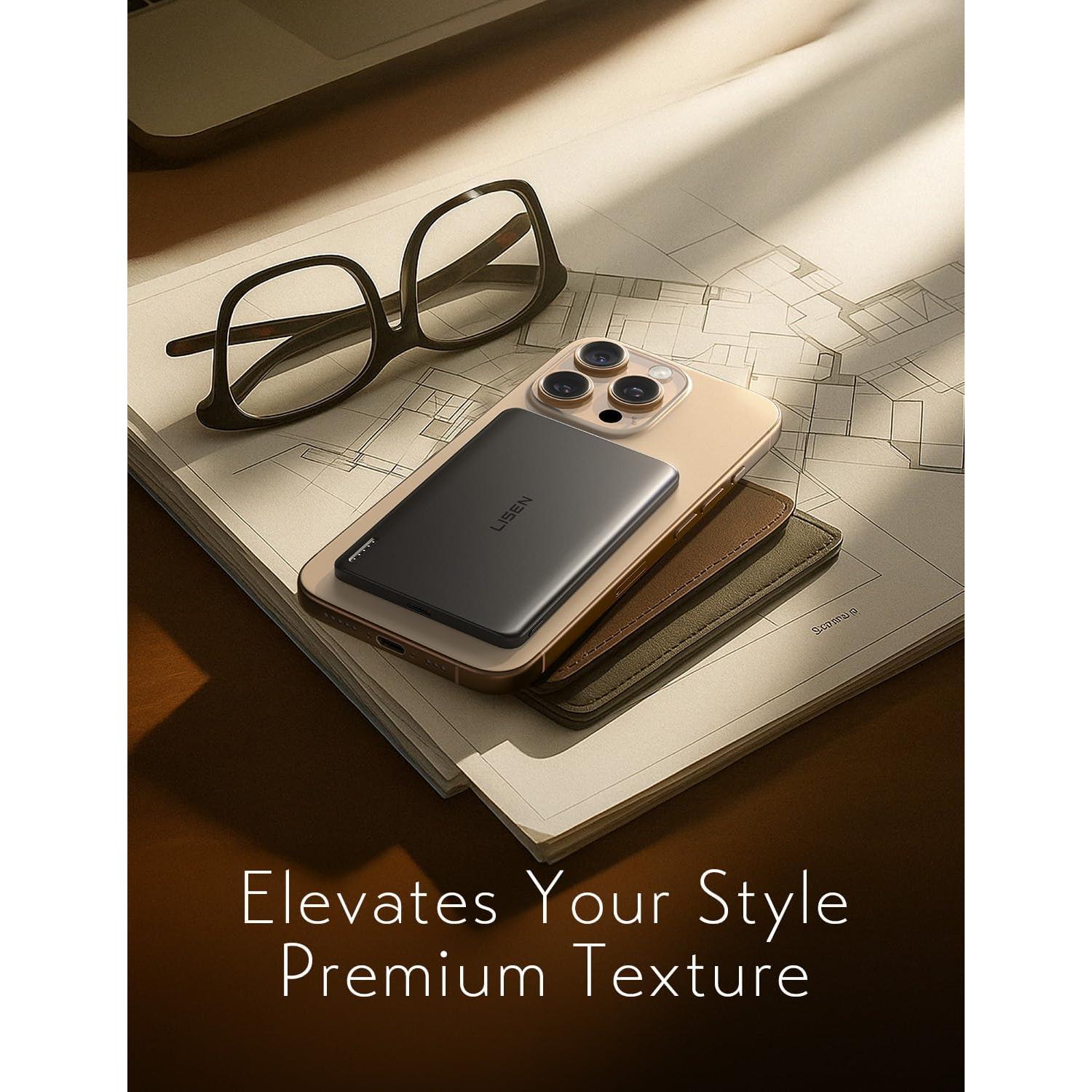 Cargador Portátil Inalámbrico LISEN 5000mAh MagSafe Gris