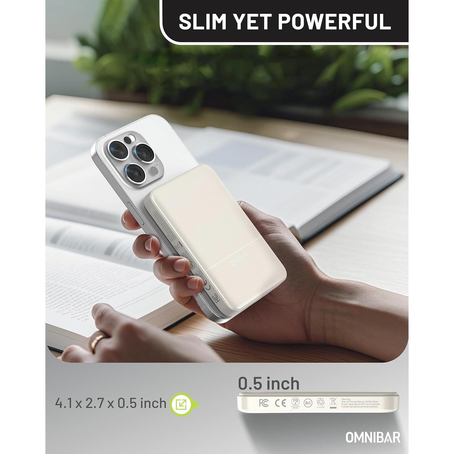 Banco de Poder Inalámbrico Omnibar 5000mAh Blanco 20W