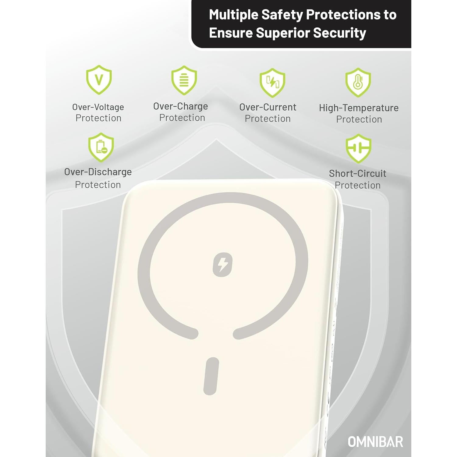 Banco de Poder Inalámbrico Omnibar 5000mAh Blanco 20W