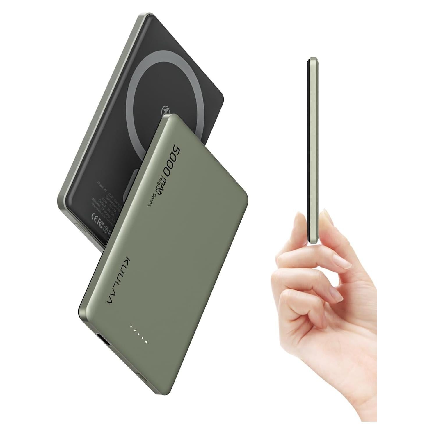 Banco de Energía Inalámbrico Kuulaa 5000mAh MagSafe Titanio