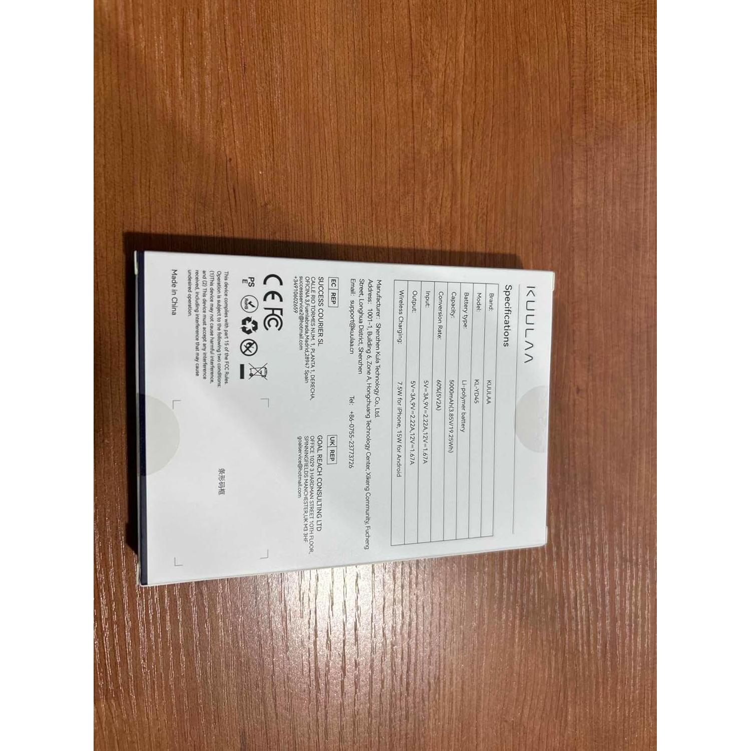 Banco de Energía Inalámbrico Kuulaa 5000mAh MagSafe Titanio