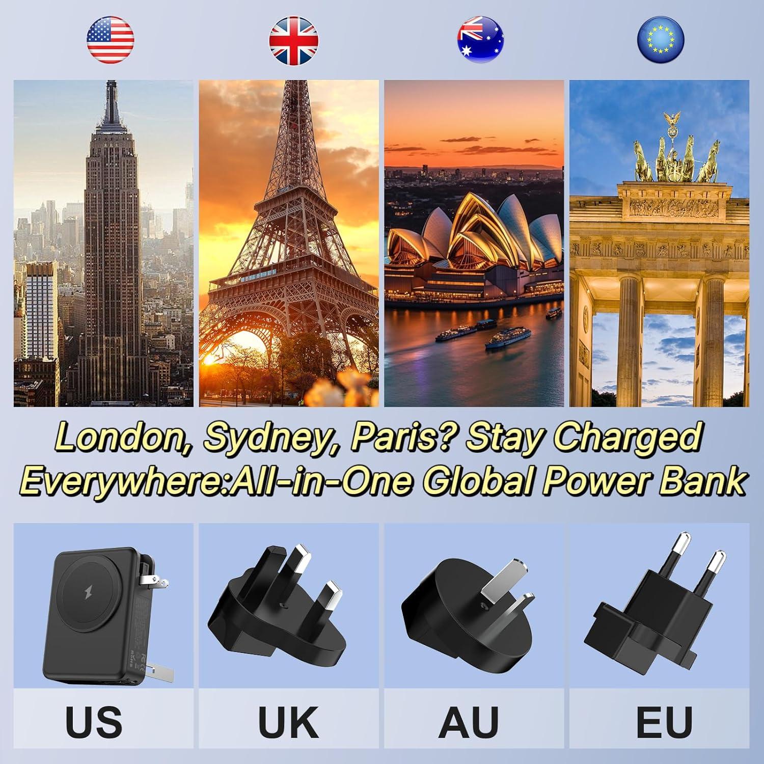 Banco de Poder Magnético 10000mAh QK para iPhone y Samsung