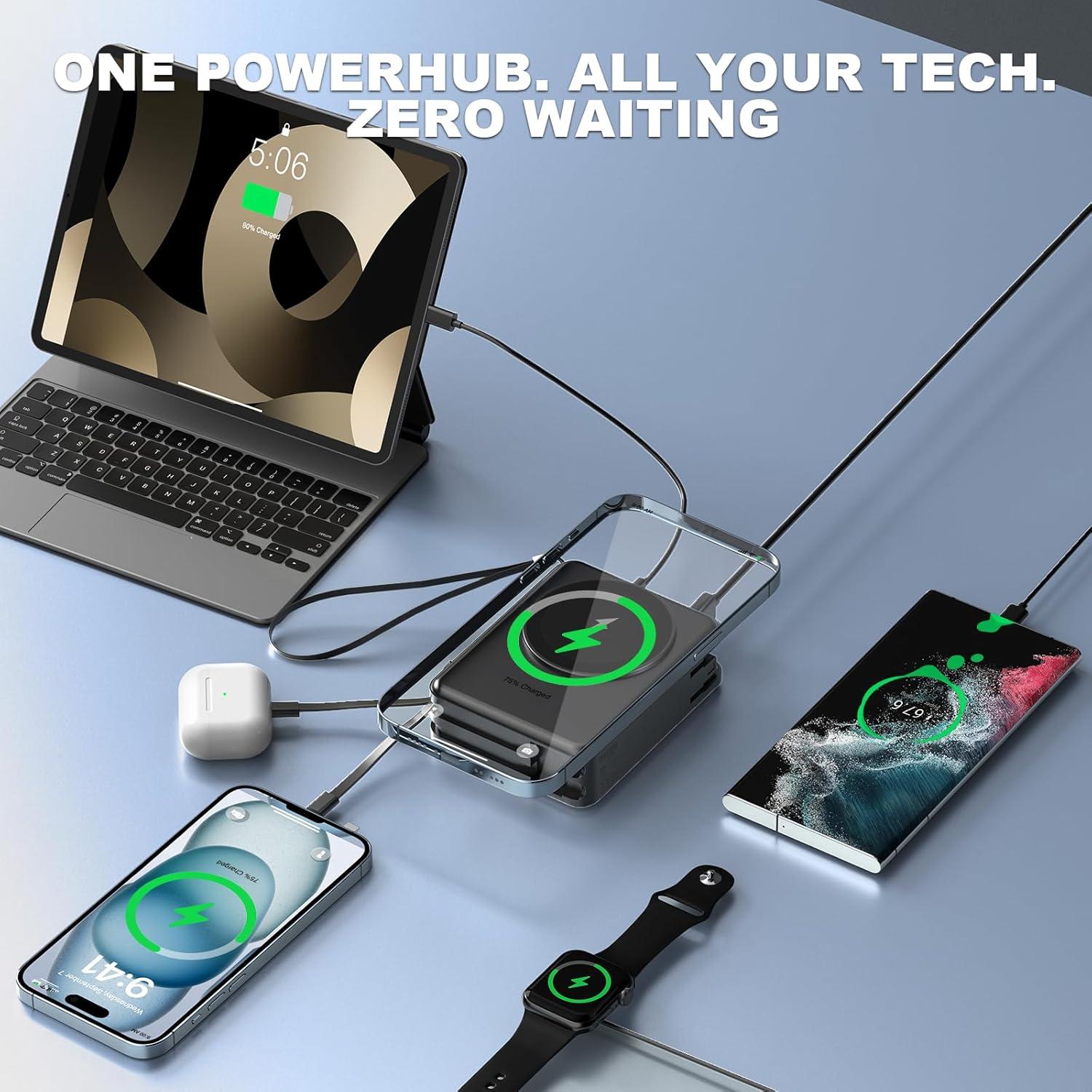 Banco de Poder Magnético 10000mAh QK para iPhone y Samsung