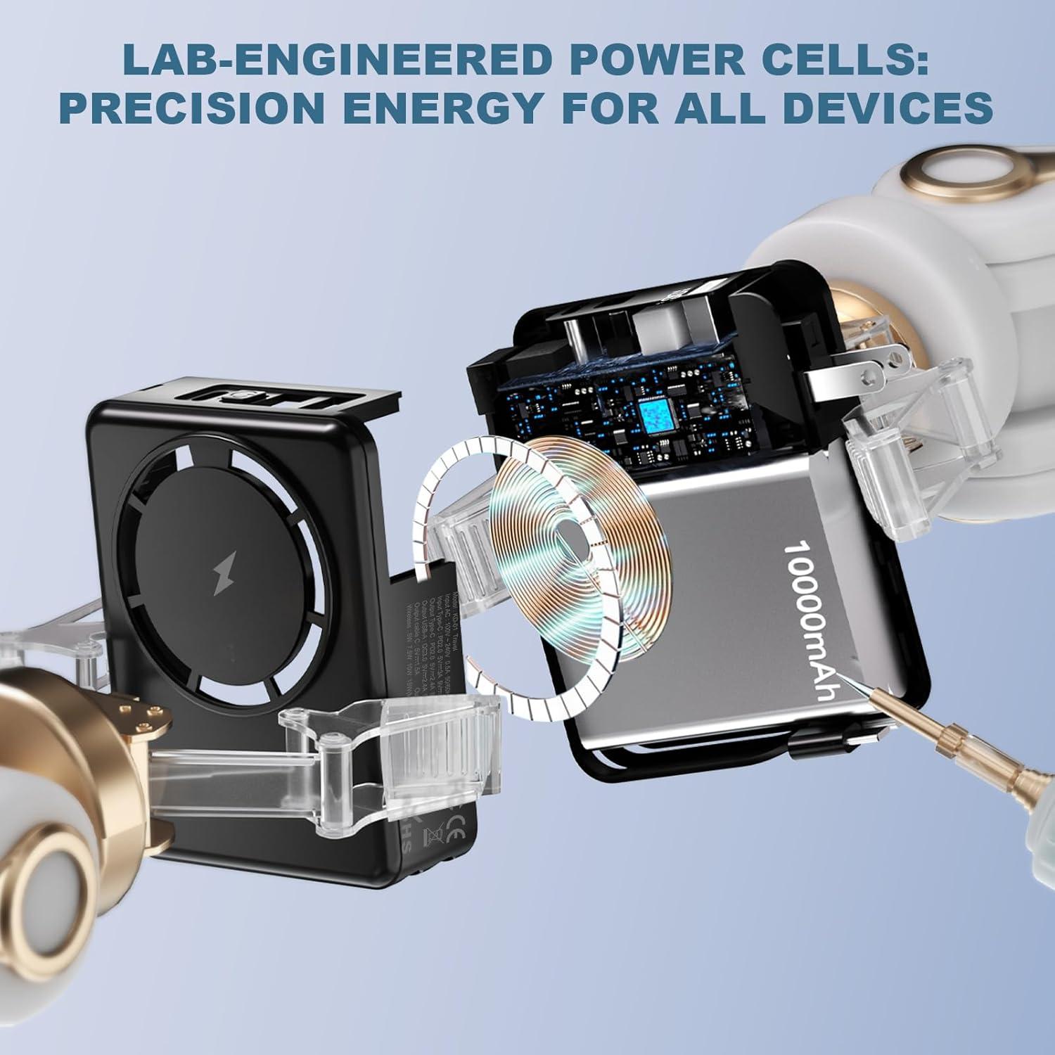 Banco de Poder Magnético 10000mAh QK para iPhone y Samsung