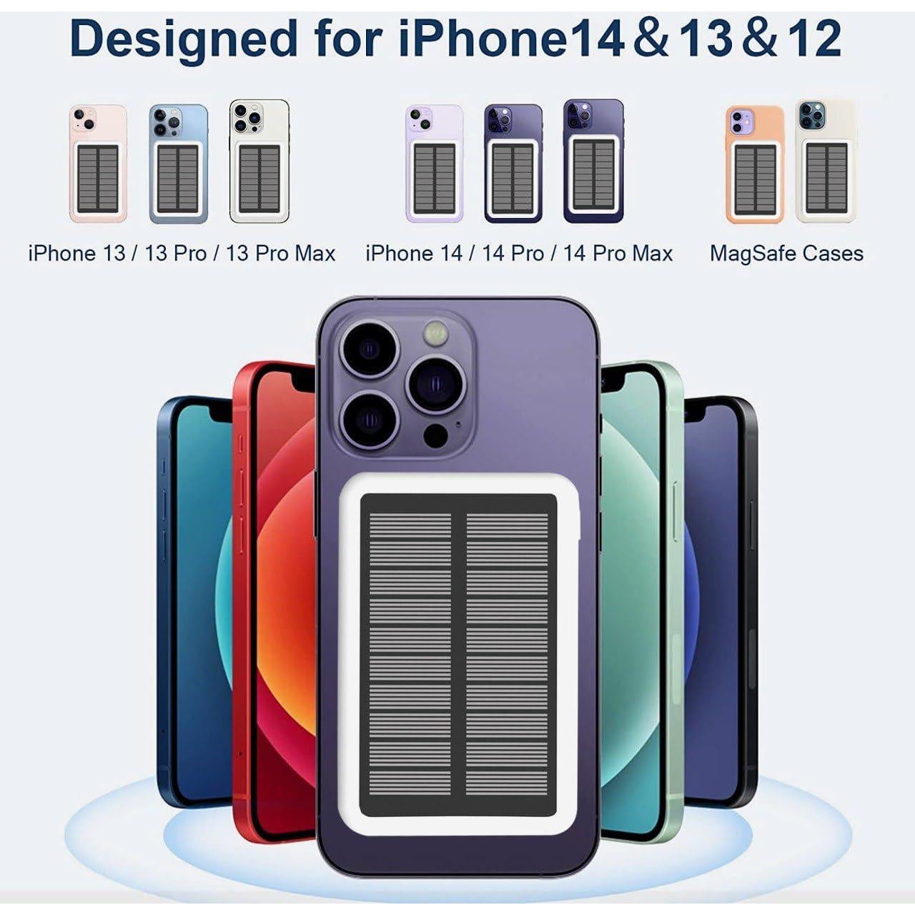Banco de Energía Solar Magnético 10000 mAh - Carga Rápida Inalámbrica