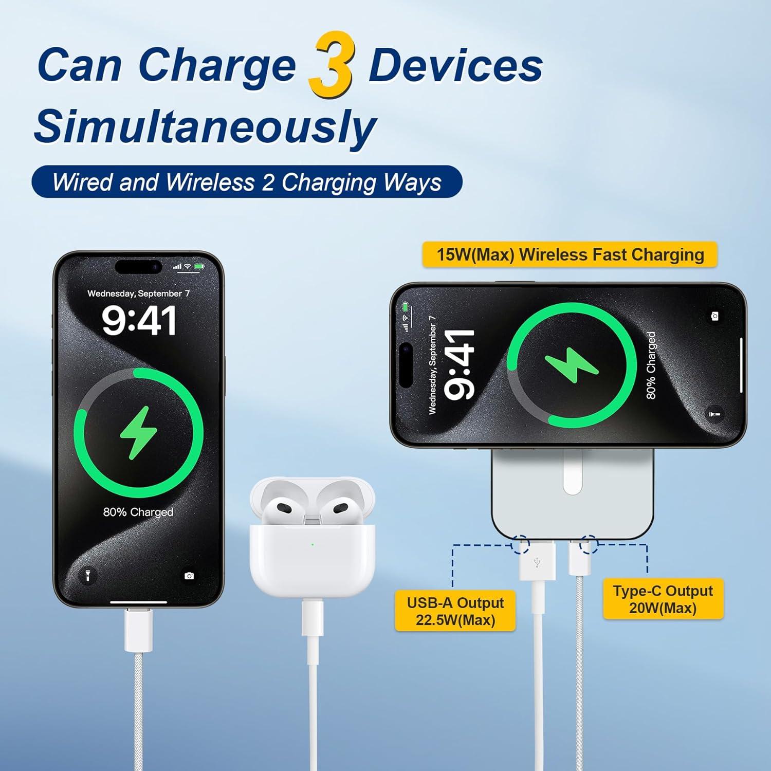 Banco de Poder Inalámbrico 10000mAh VOL2GO Carga Rápida