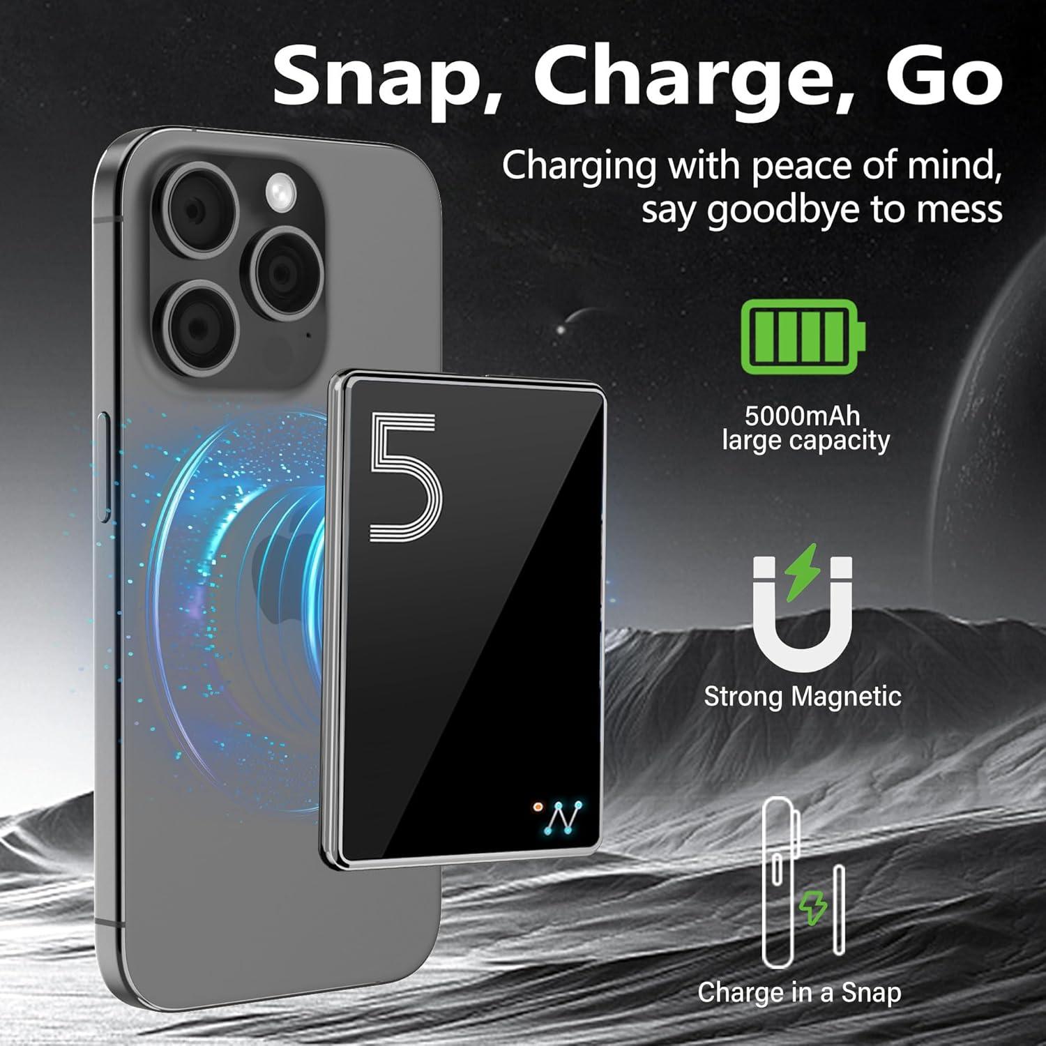 Batería Portátil Magnética LUCKYDUO 5000mAh Carga Rápida