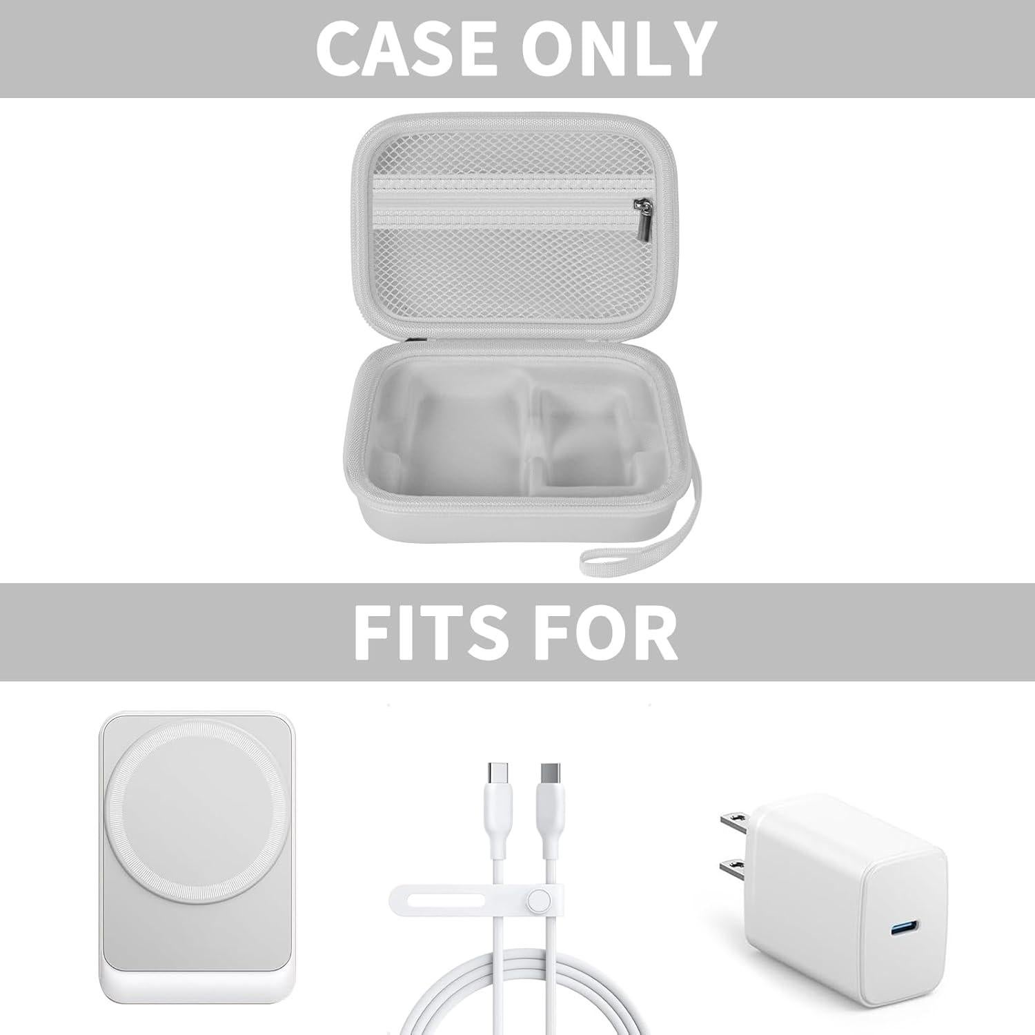 Funda de Almacenamiento Casmilee para Cargador MagSafe 3 en 1 - Blanca