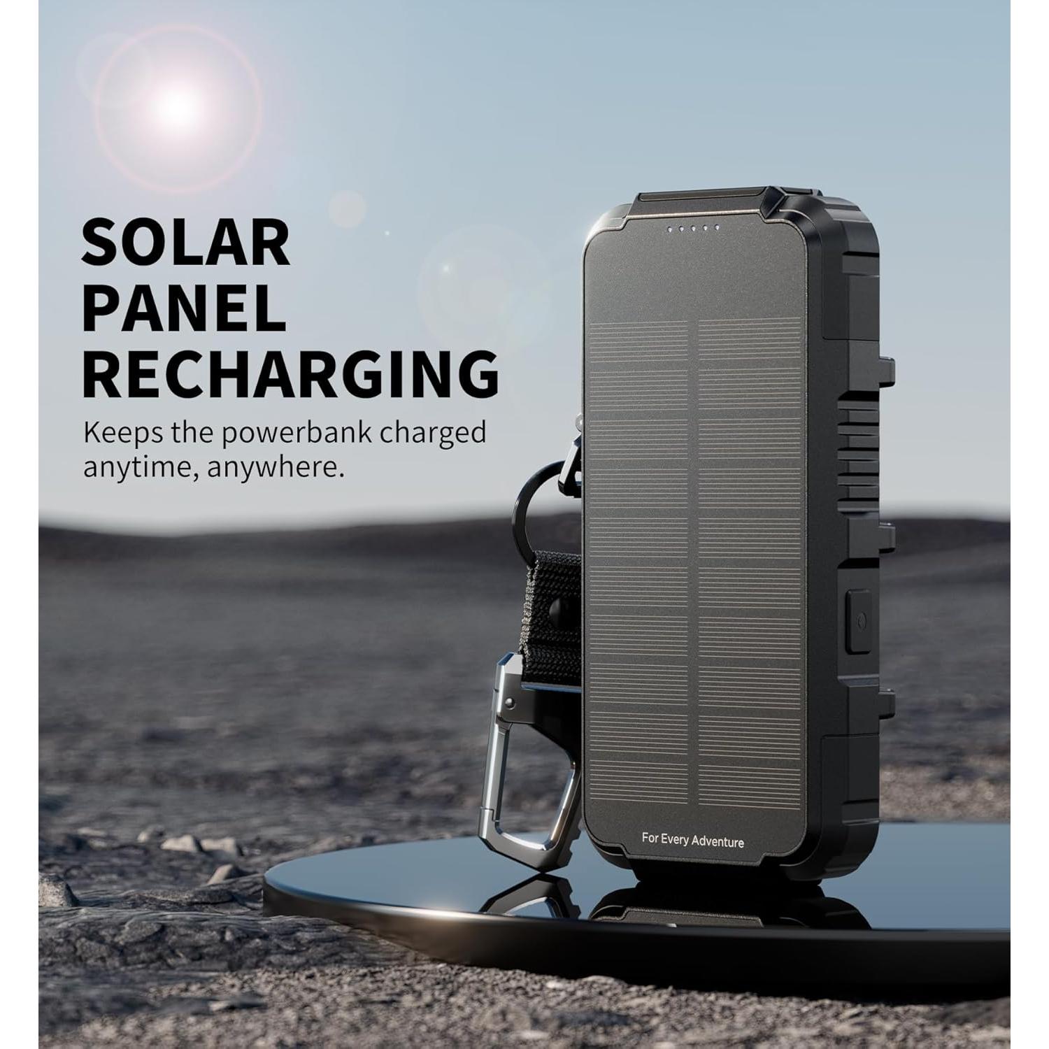 Cargador Solar Dexnor 27000mAh 65W PD3.0 Carga Rápida