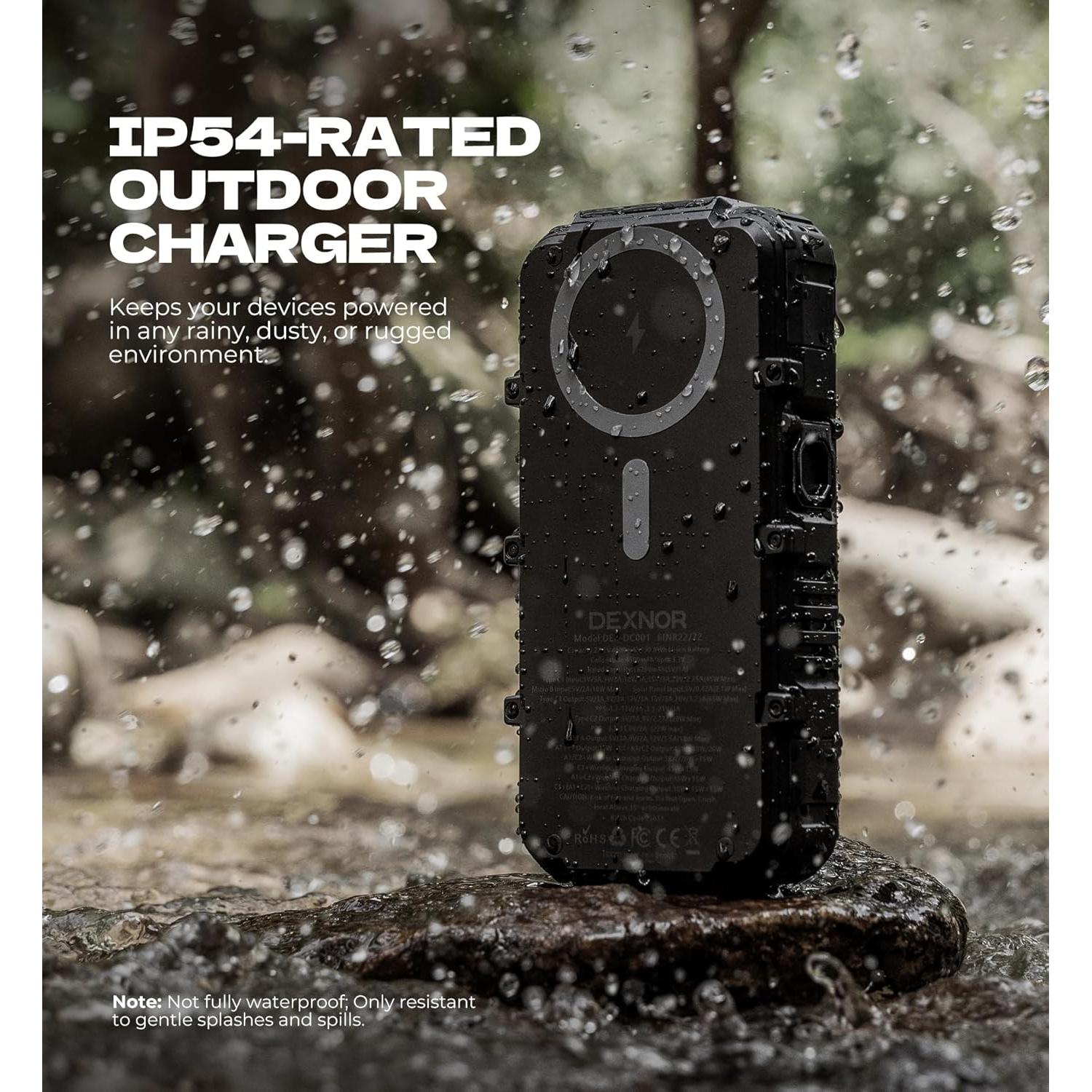 Cargador Solar Dexnor 27000mAh 65W PD3.0 Carga Rápida