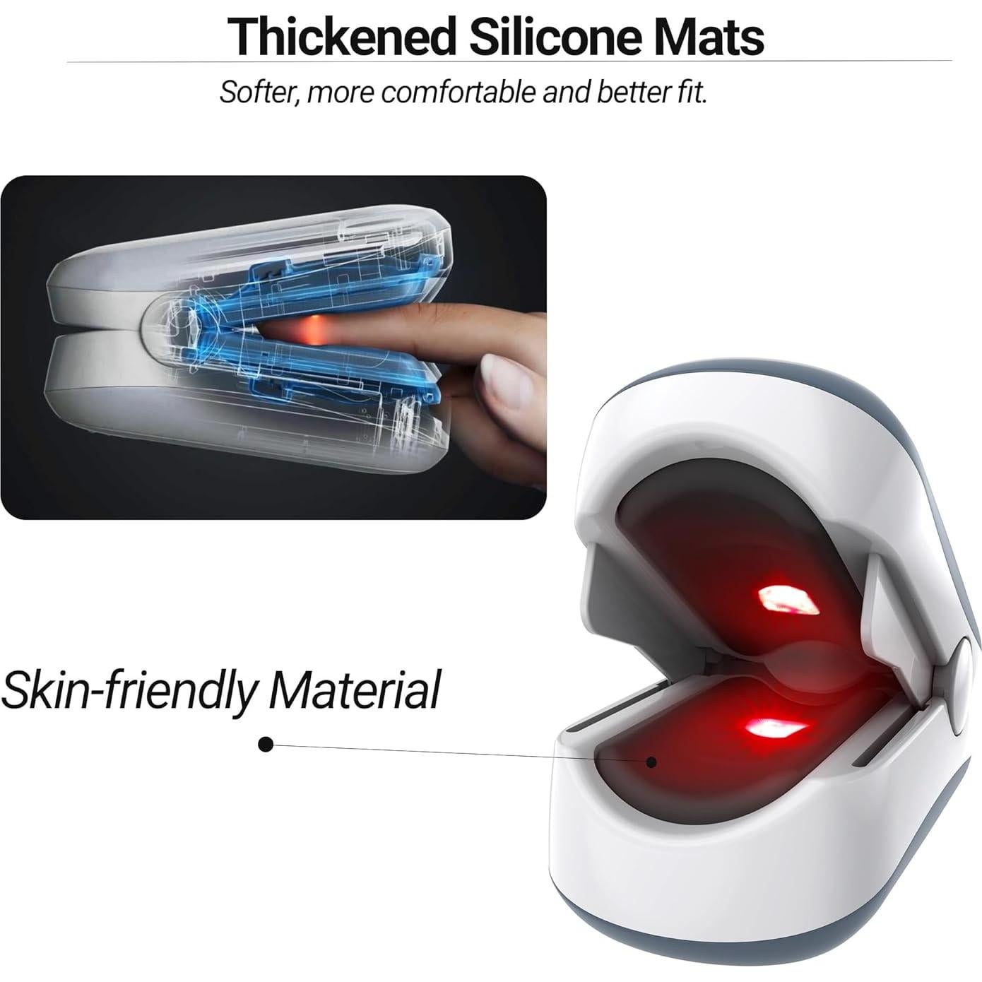 Oxímetro de Pulso ESPOO con Pantalla LED y 2 Pilas AAA