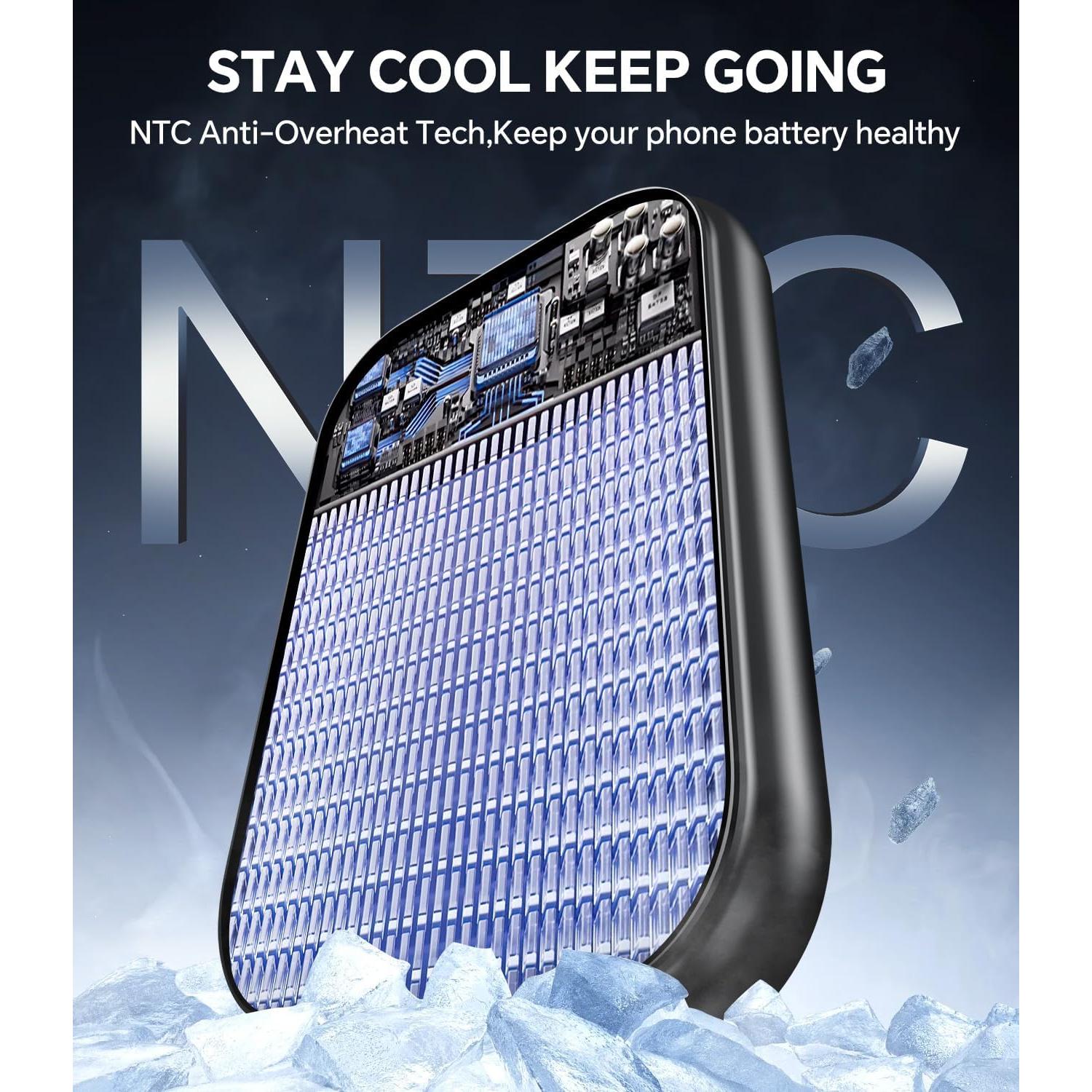 Batería Externa Magnética 10000mAh OZKKCT Carga Rápida USB-C