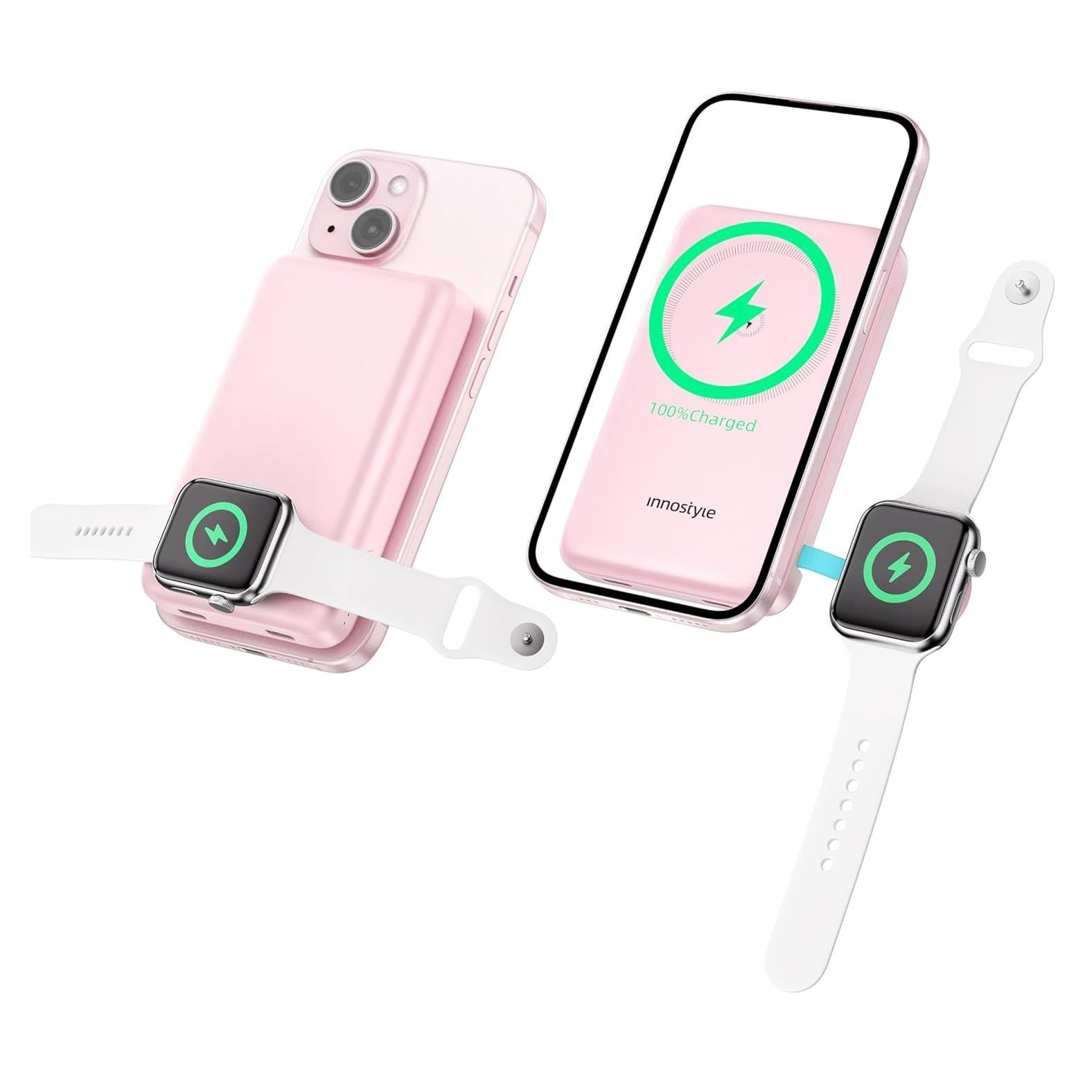 Banco de Poder Innostyle 10000mAh MagSafe Rosa Carga Rápida