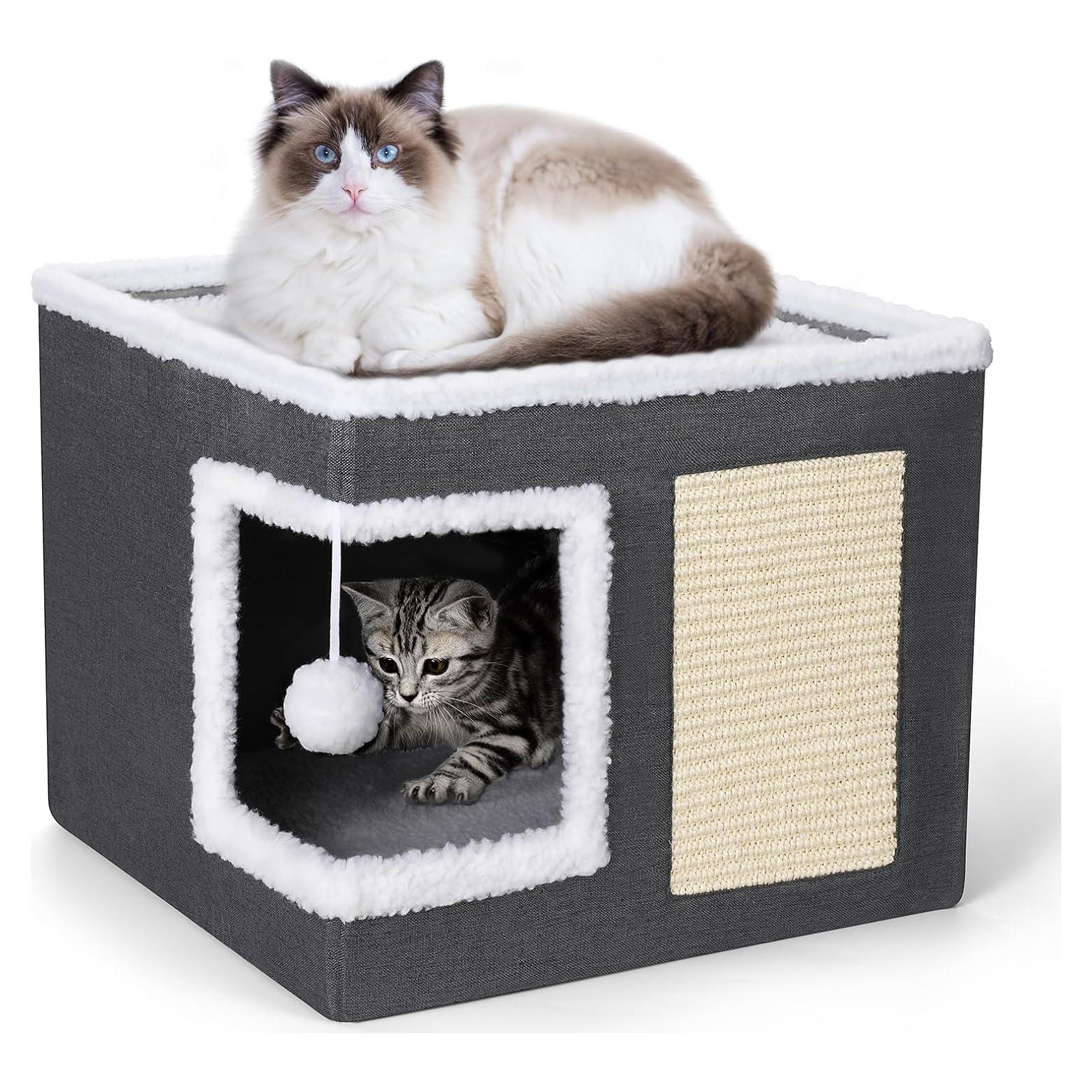 Cama para Gatos Petizer Casa Cubierta Grande 42x42x36cm