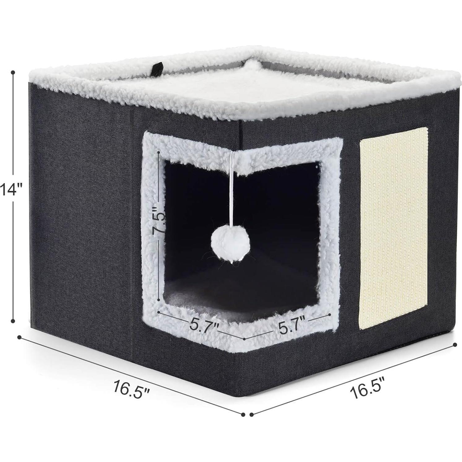 Cama para Gatos Petizer Casa Cubierta Grande 42x42x36cm