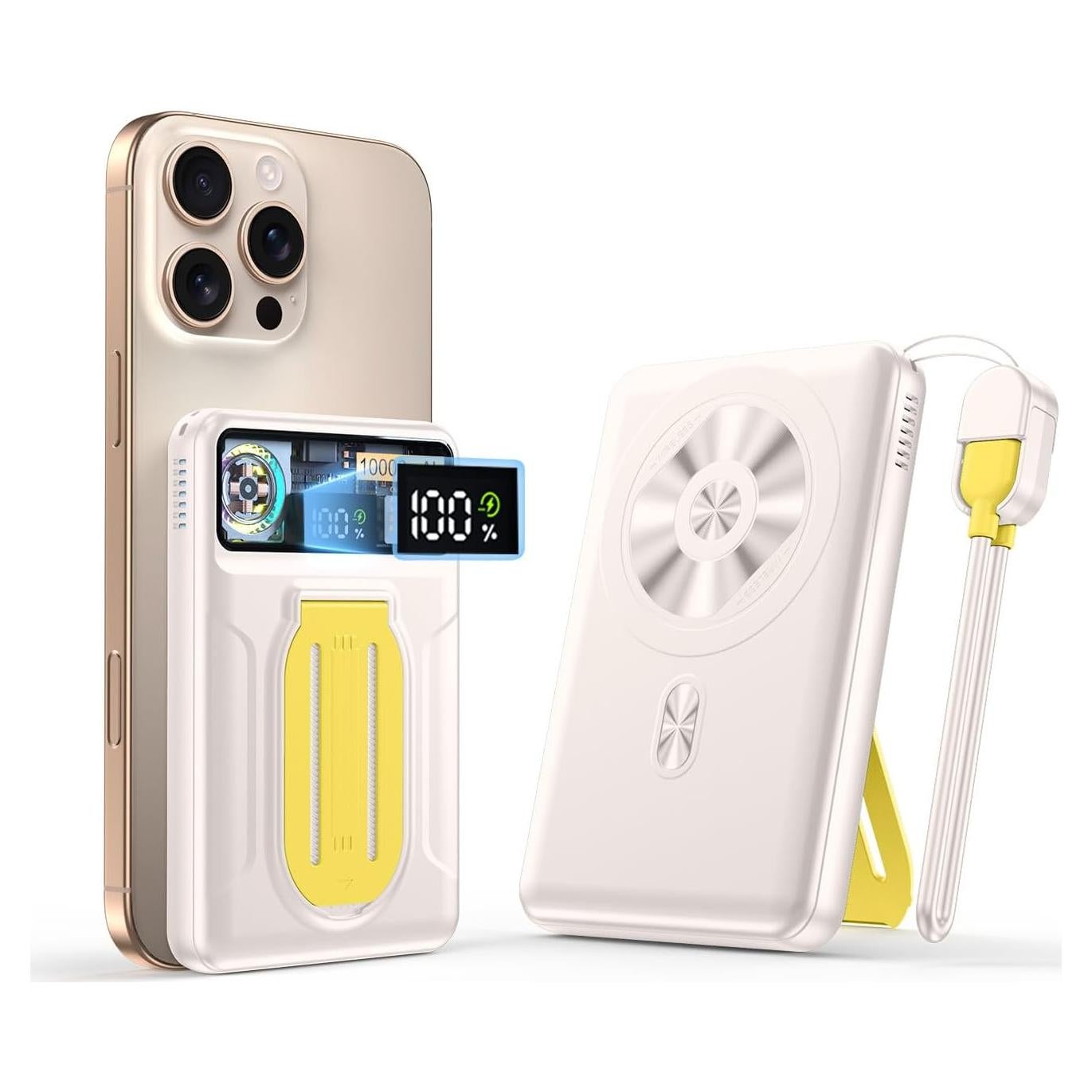 Banco de Poder Magnético 10000mAh Cargador Inalámbrico Rápido