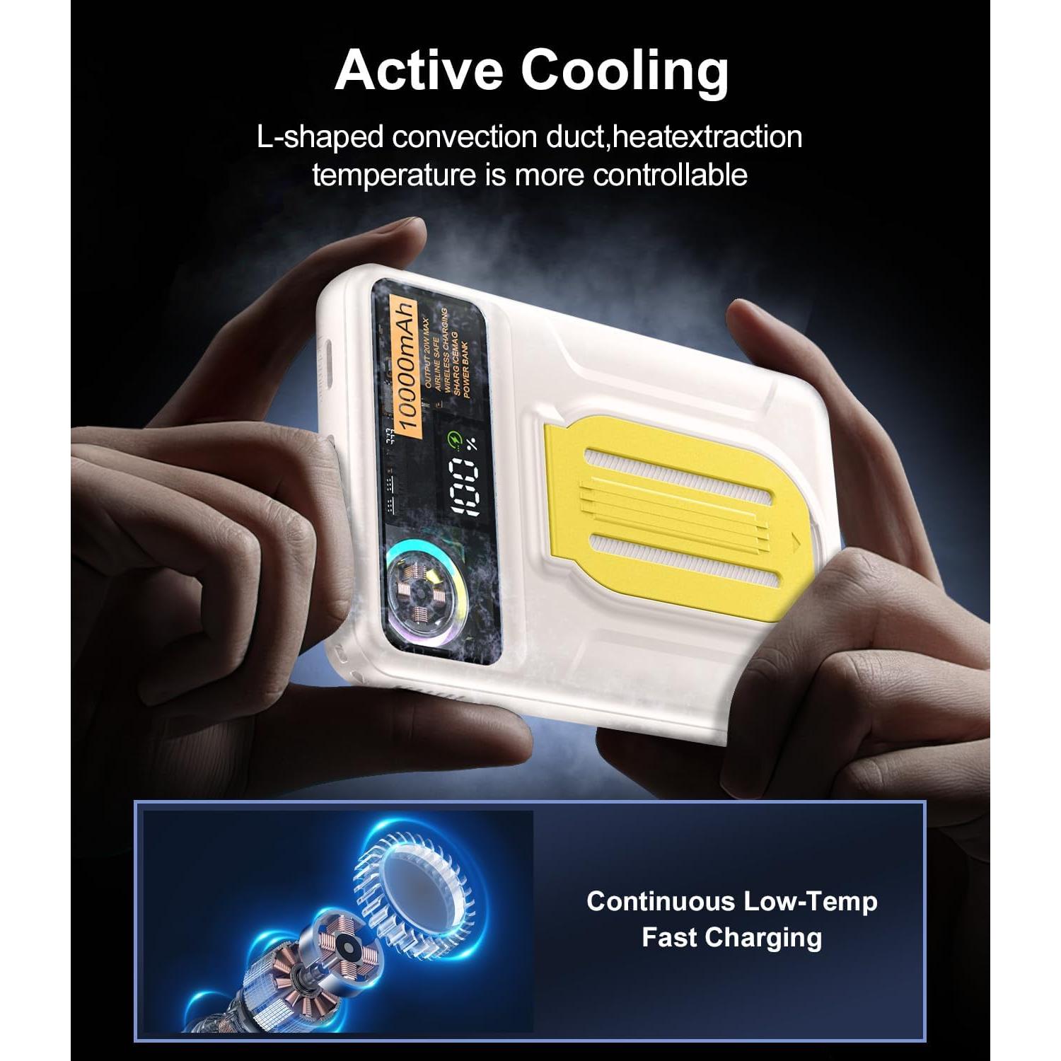 Banco de Poder Magnético 10000mAh Cargador Inalámbrico Rápido