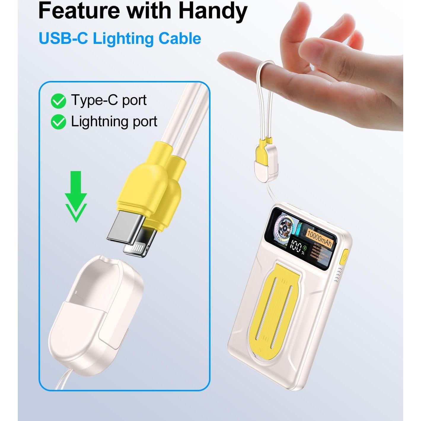 Banco de Poder Magnético 10000mAh Cargador Inalámbrico Rápido
