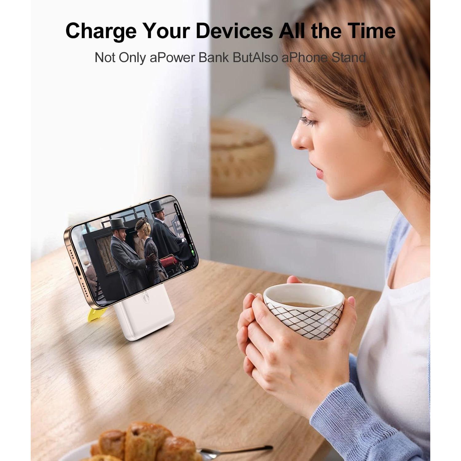 Banco de Poder Magnético 10000mAh Cargador Inalámbrico Rápido