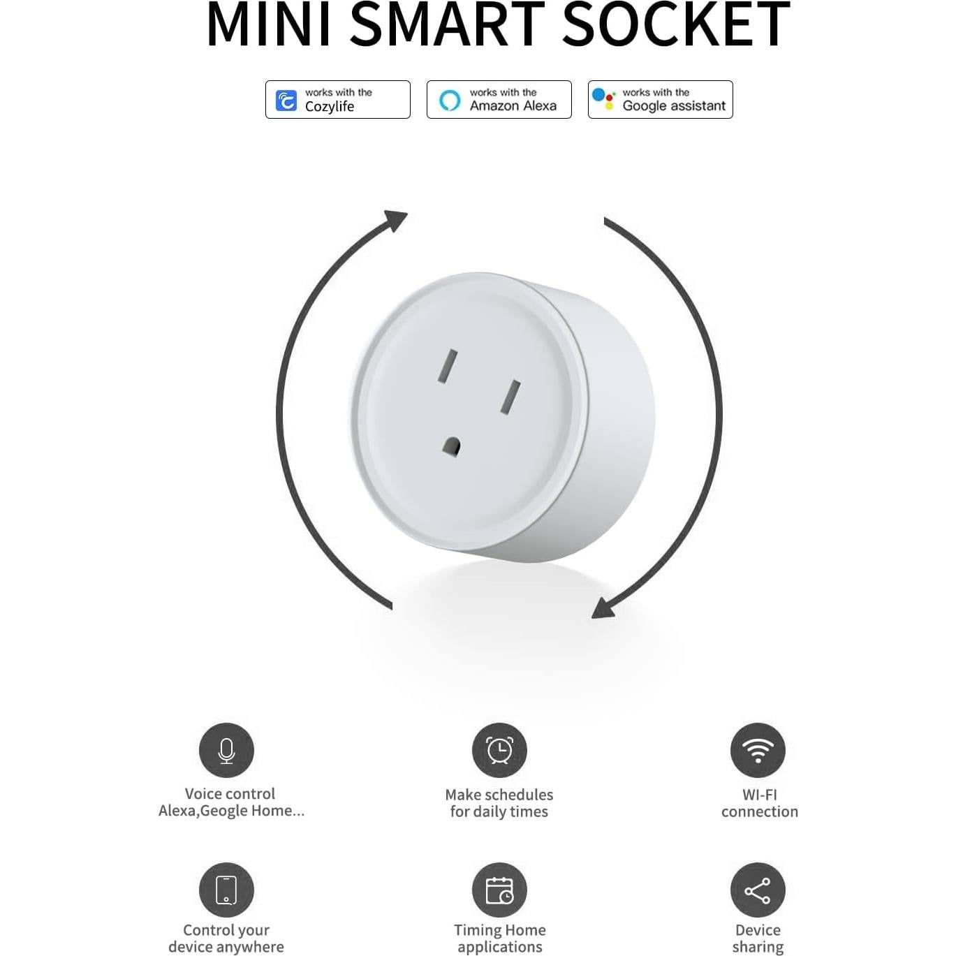 Enchufe Inteligente WiFi DoHome Control Remoto 2 Unidades