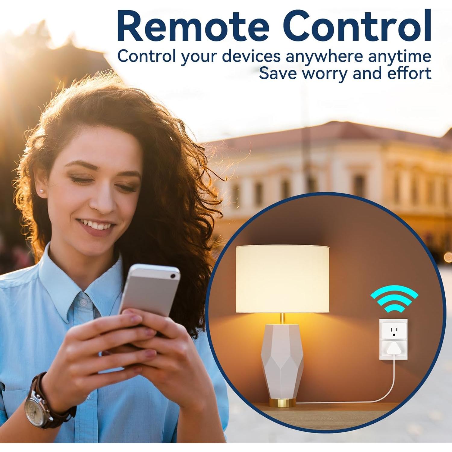 Paquete de 2 Enchufes Inteligentes MMU WiFi 15A Control por Voz