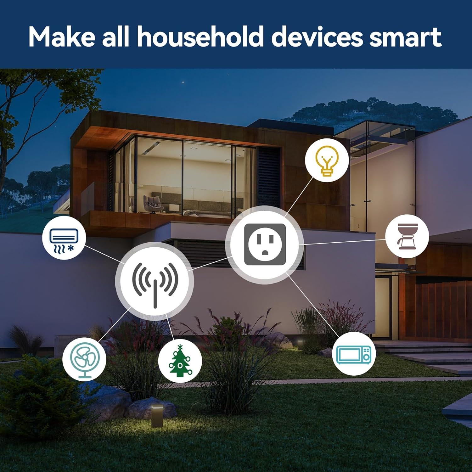 Paquete de 2 Enchufes Inteligentes MMU WiFi 15A Control por Voz