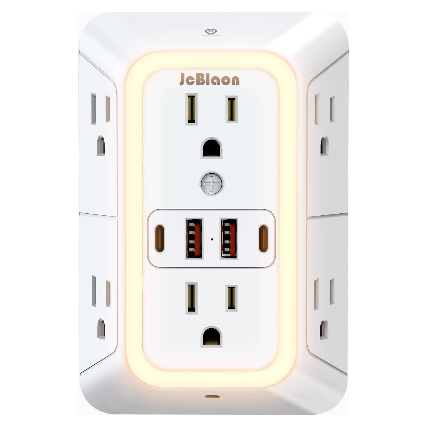 Extensor de Enchufe de Pared ZHONGSHAN 6 Salidas 4 USB Carga Rápida