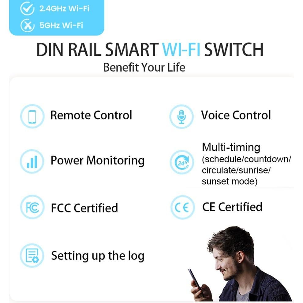Interruptor Inteligente Wi-Fi 20A Changyou con Monitoreo de Energía