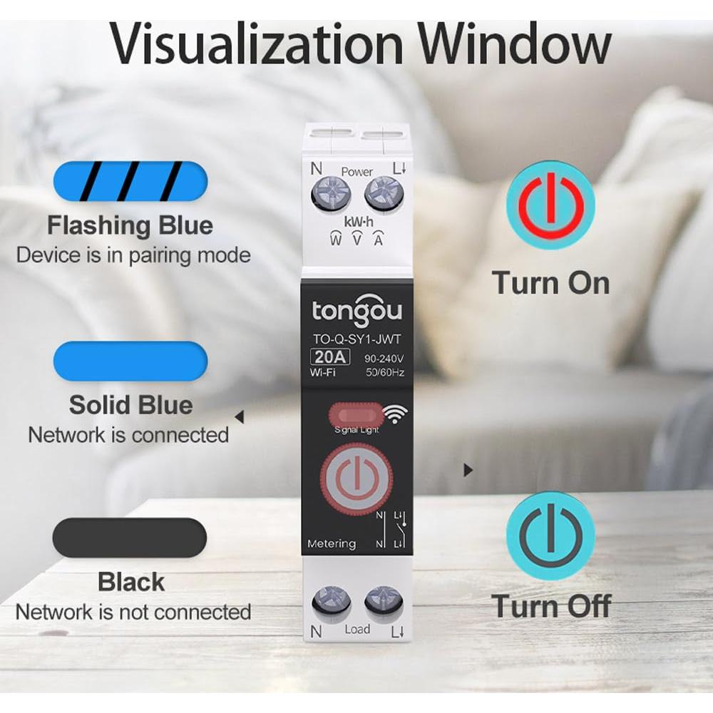 Interruptor Inteligente Wi-Fi 20A Changyou con Monitoreo de Energía