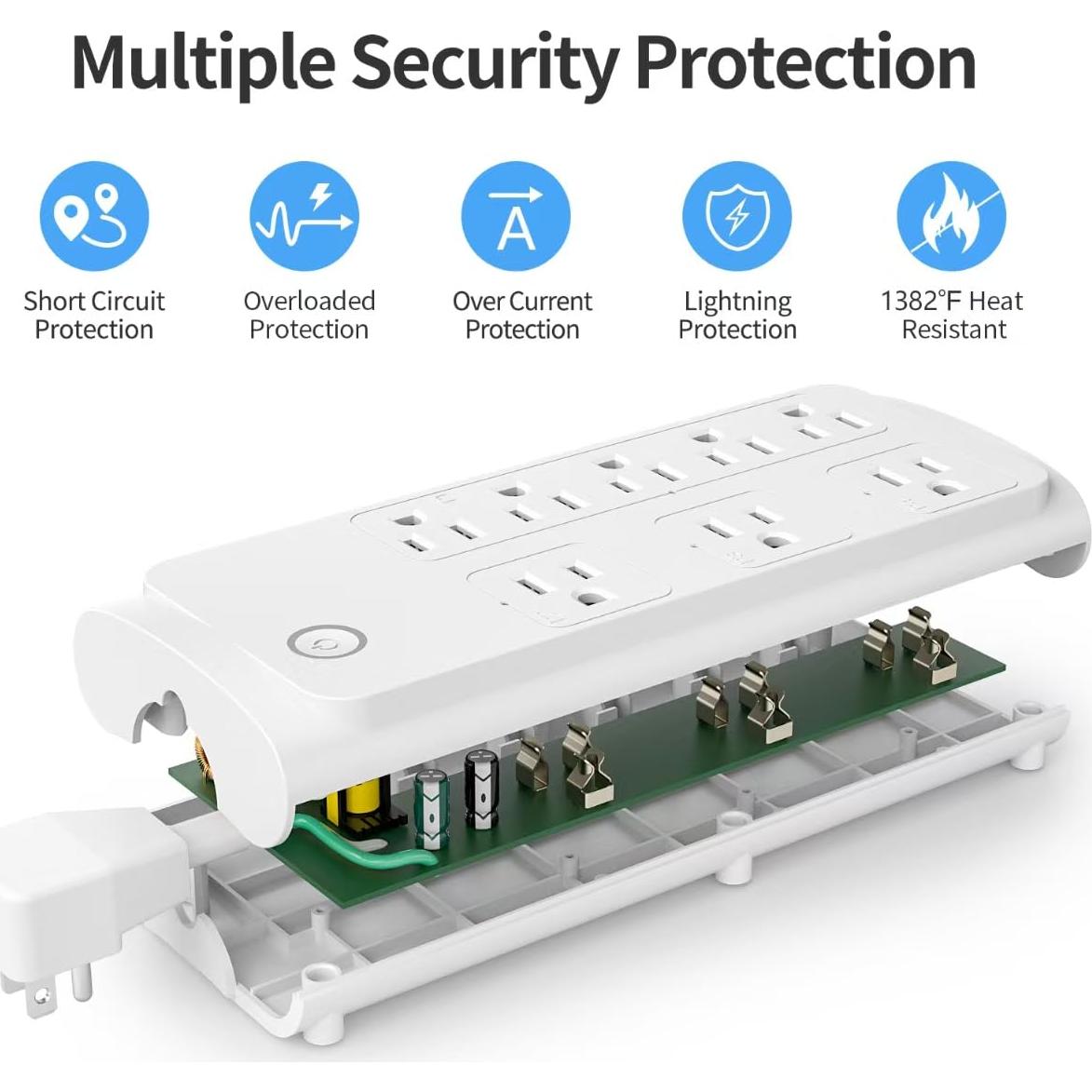Extensor de Enchufe Inteligente Bototek Quve-231 8 Salidas AC