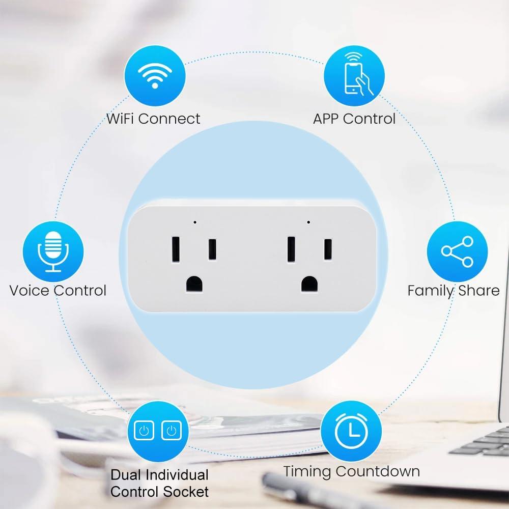 Enchufe Inteligente Doble Ewelink 16A Control App Alexa